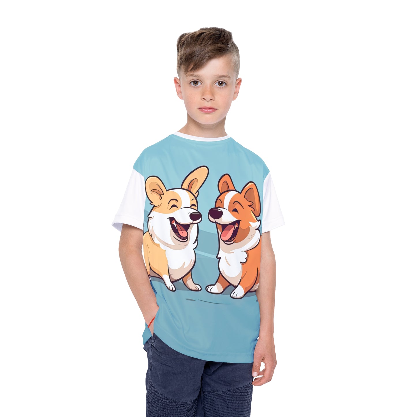 Corgi Couple Kid's Sports Tee