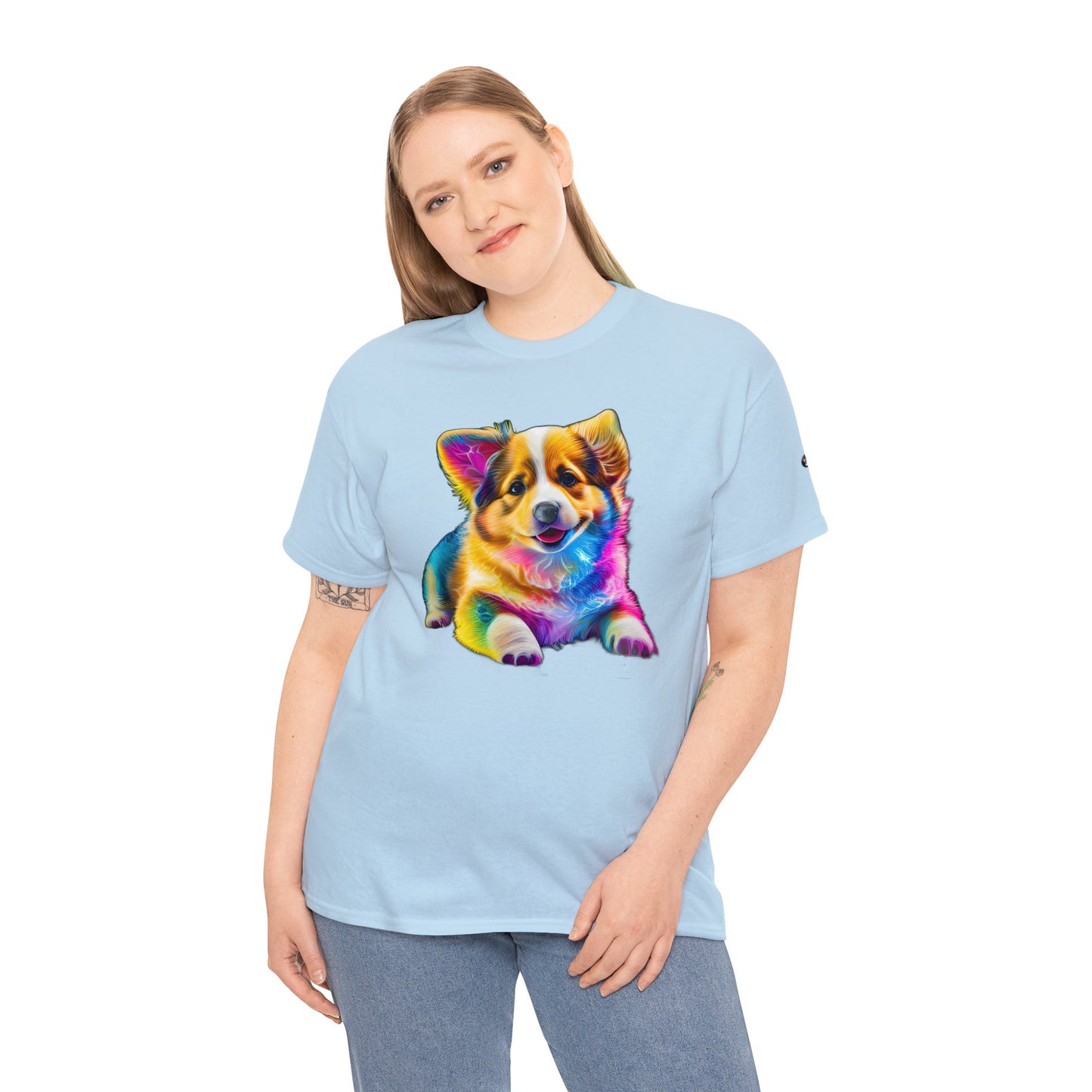 Colorful Corgi - Unisex Heavy Cotton Tee
