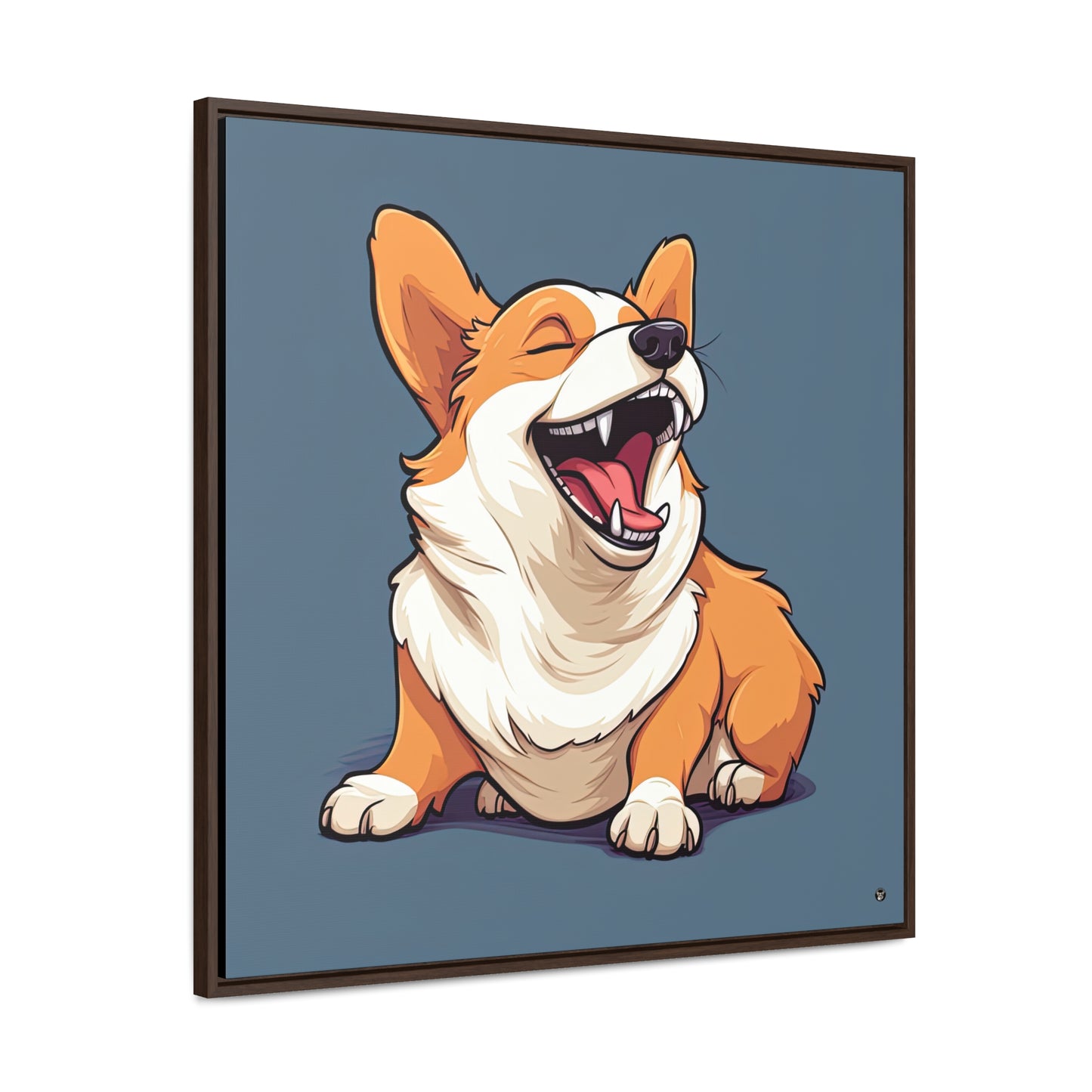 Comical Corgi - Framed on Canvas