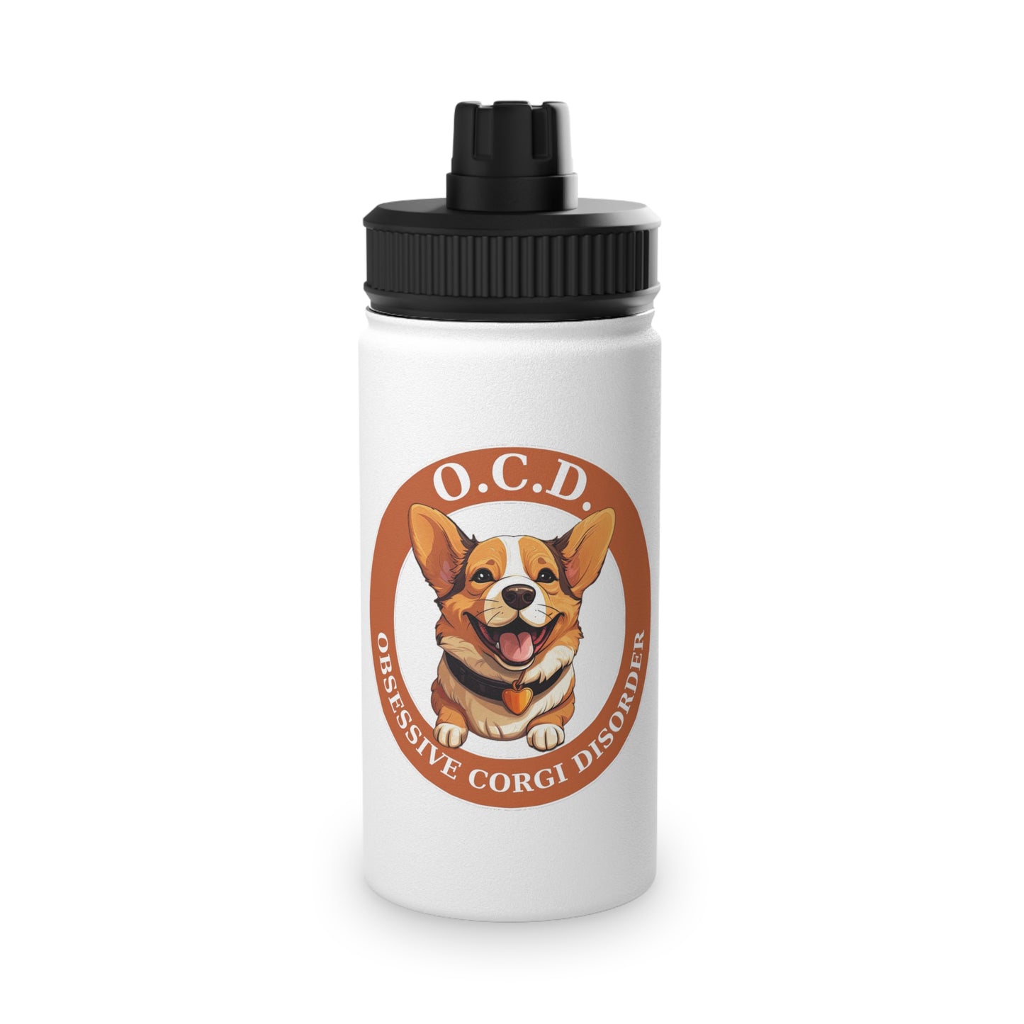O.C.D. Obsessive Corgi Disorder - Water Bottle with Sport Lid