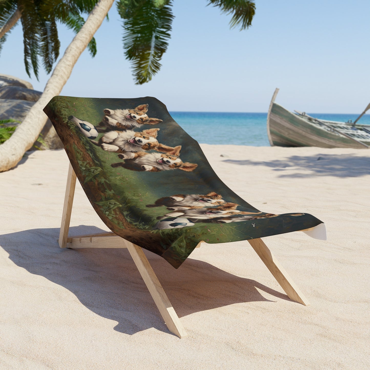 Corgi Pitch Beach Towel