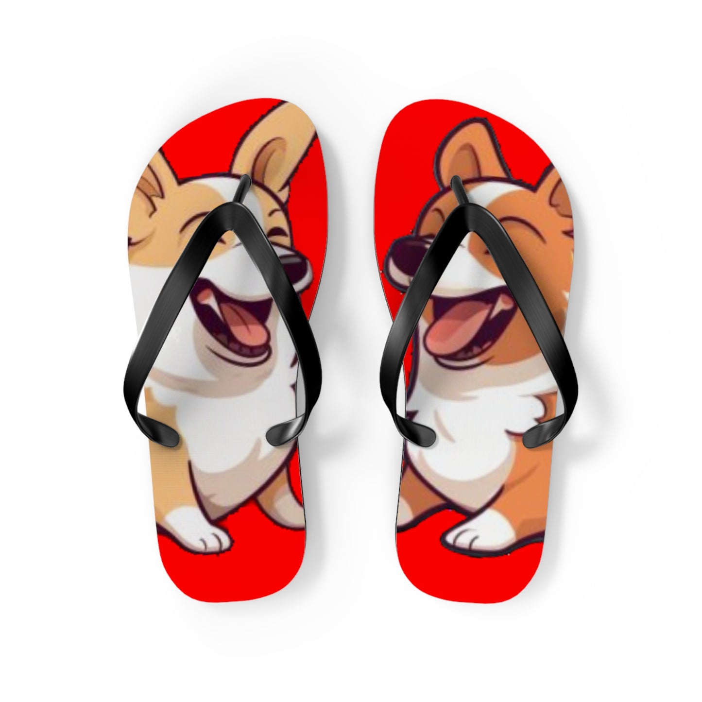 Best Mates Smiling Corgis Unisex Flip Flops — Cool Corgi Themed Sandals for the Beach, Pool, or Anywhere