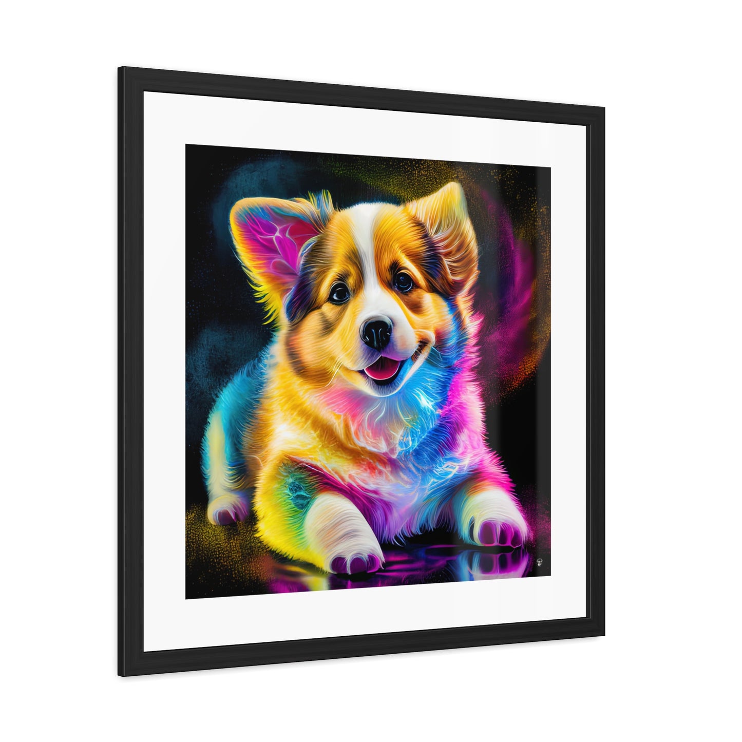 Colorful Corgi Framed Print