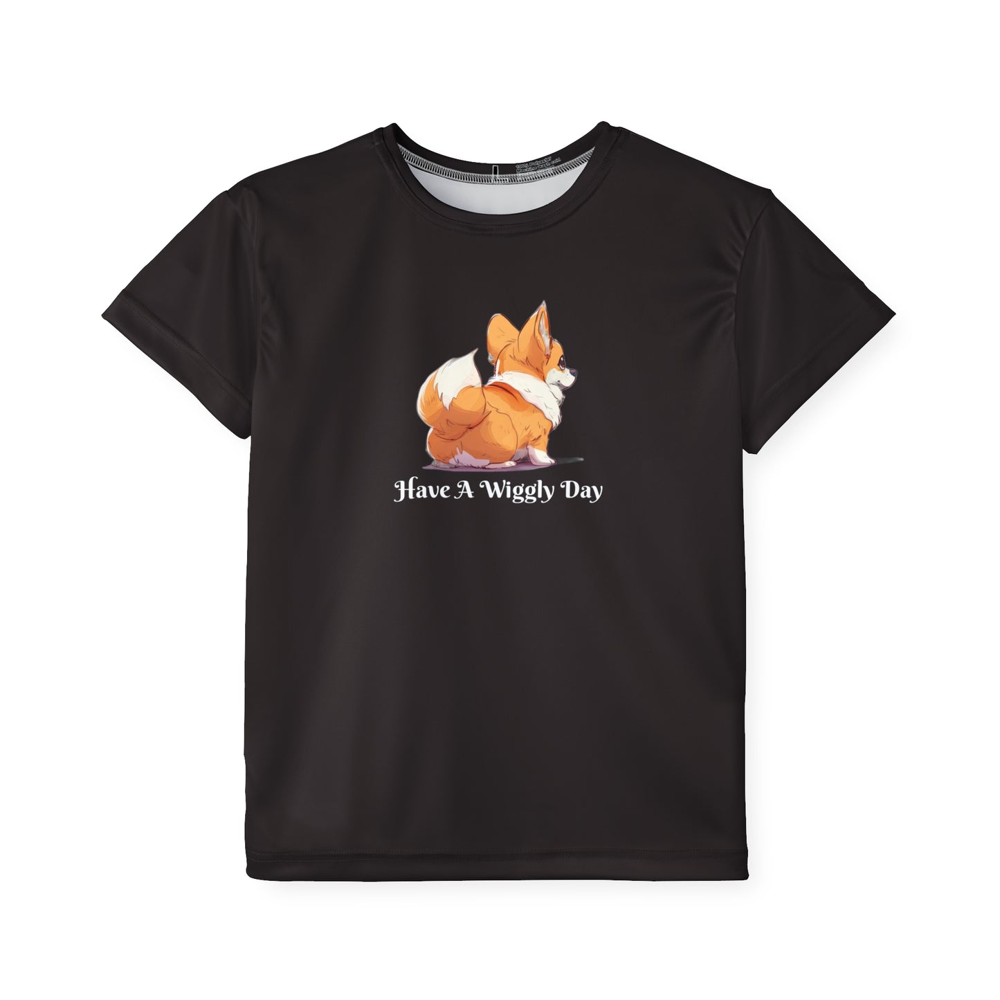 T-shirt de sport pour enfants « Have a Wiggly Day » noir