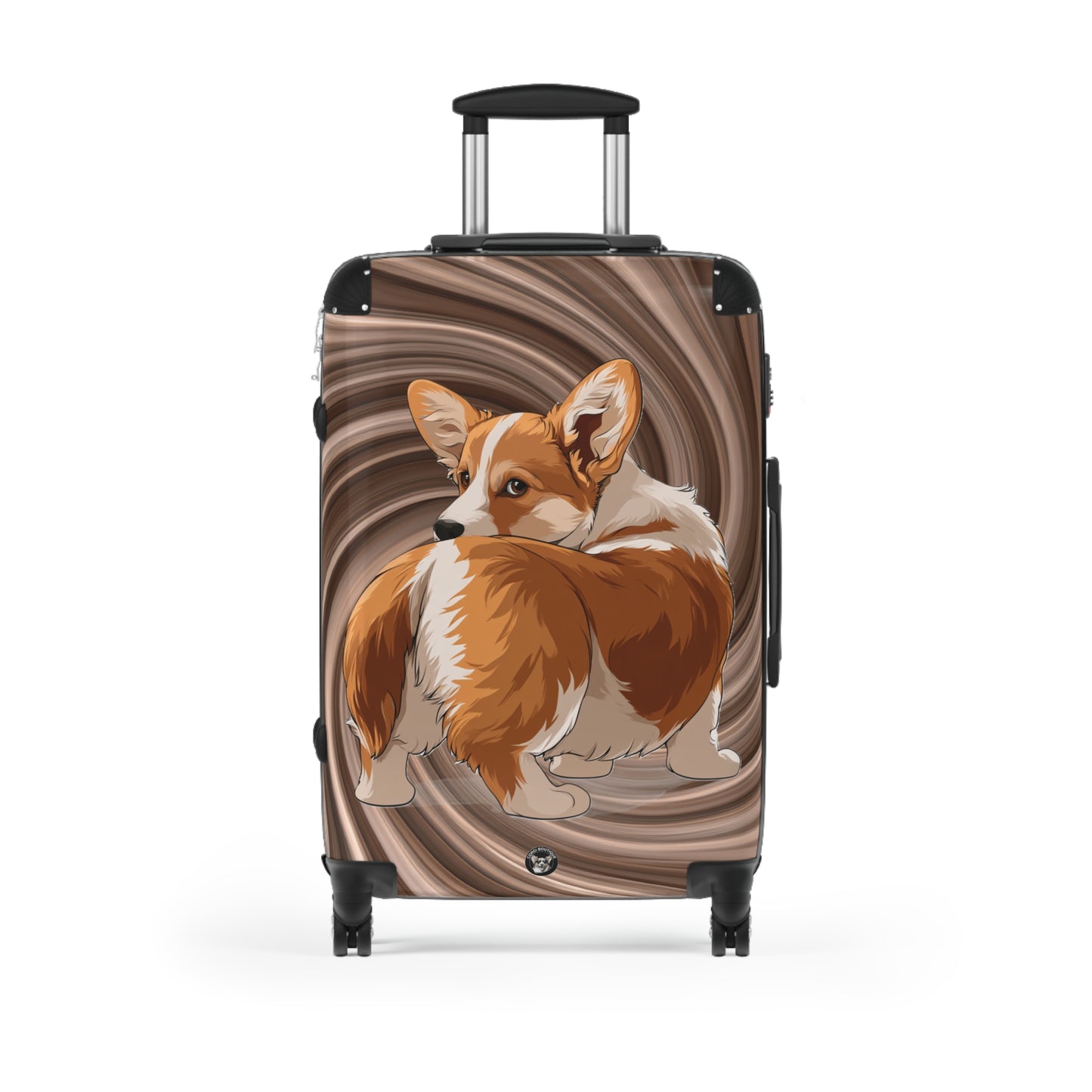 Butt What? Talk To The Butt Contemptuous Corgi Suitcases – Swirling Brown Corgi Rolling Luggage