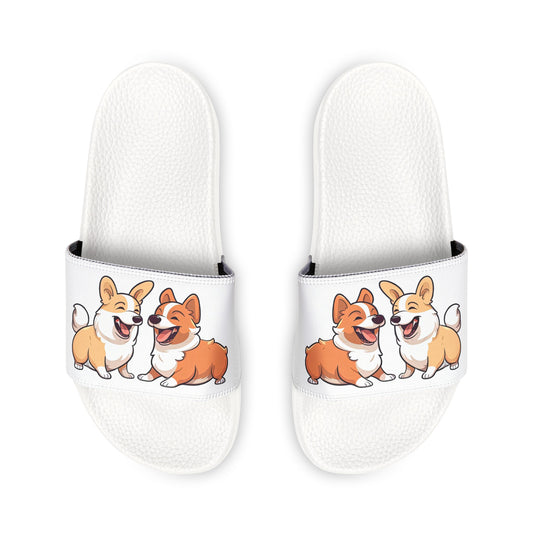 Corgi Couple - Men's Slide Sandals