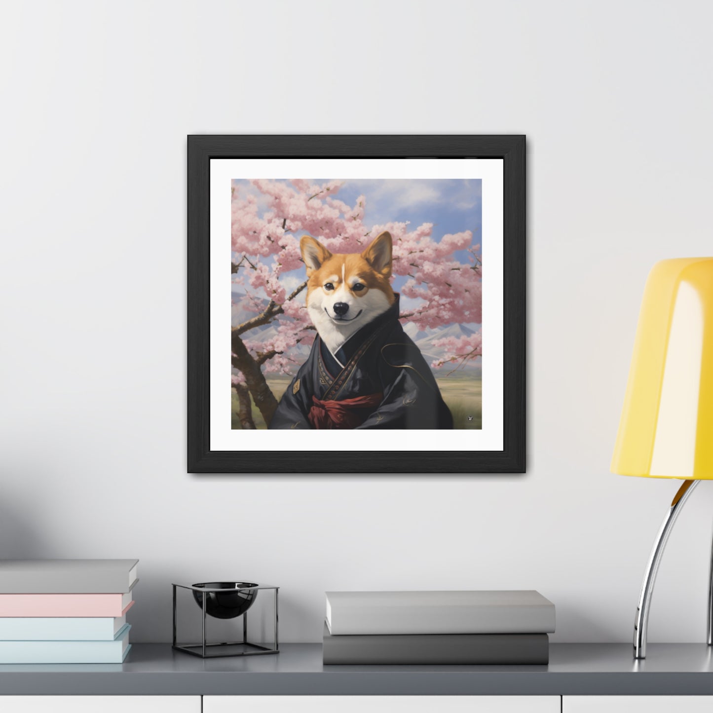 Impression encadrée Corgi ninja