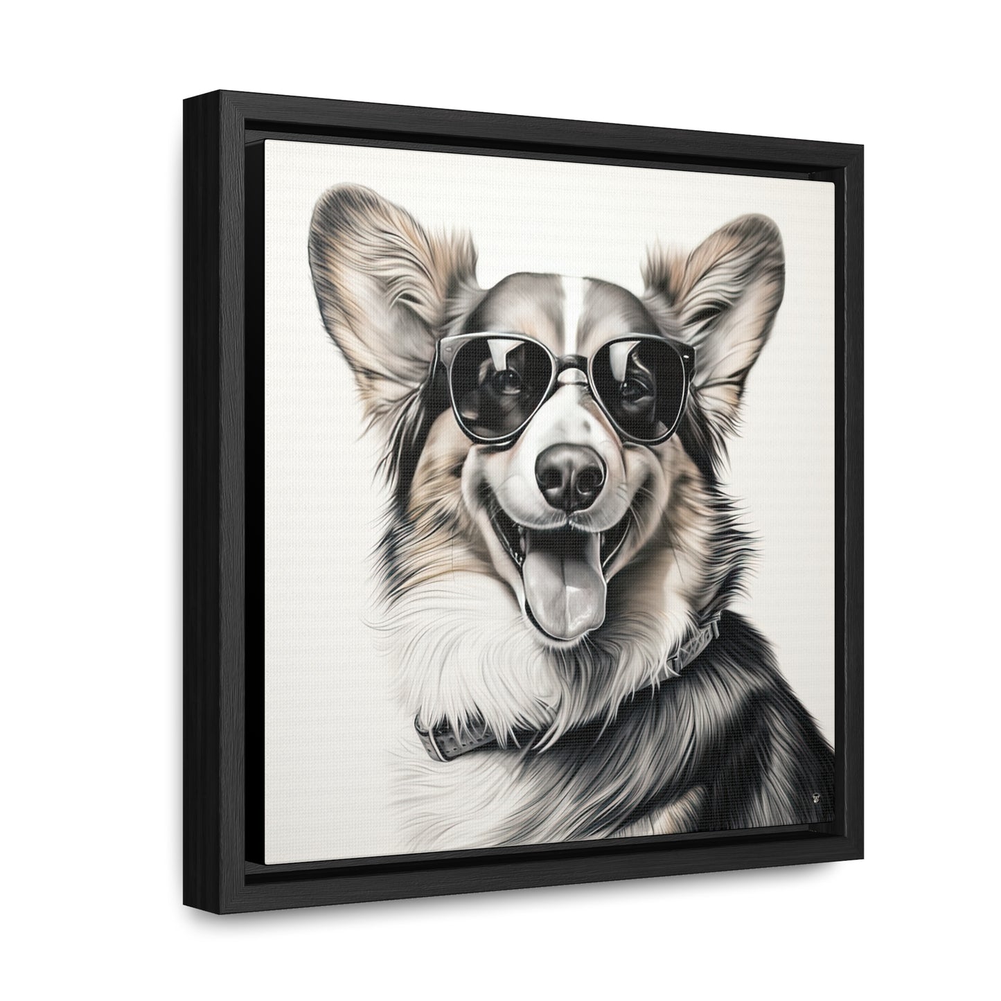 Corgi Cool - Framed on Canvas