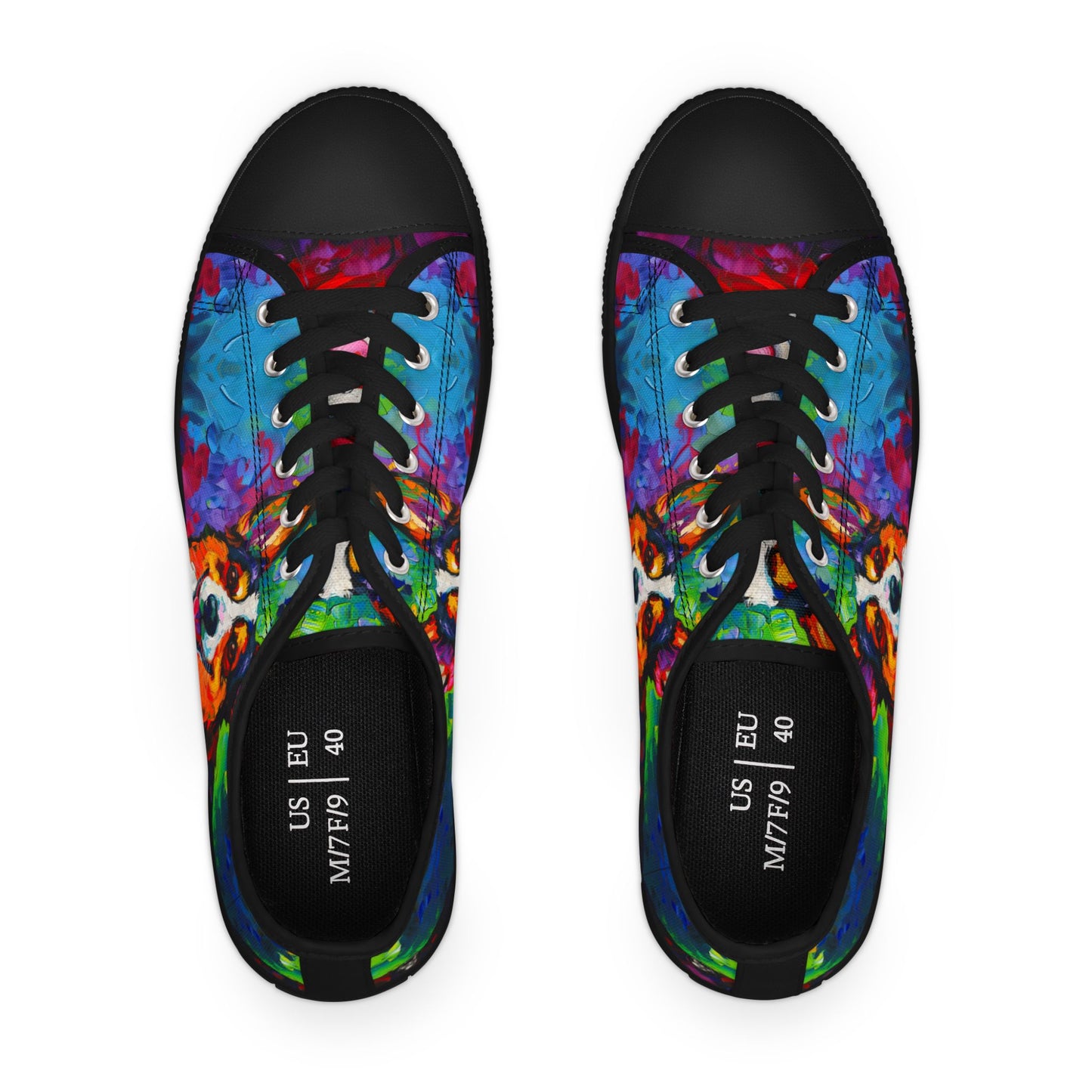 Color Me Corgi Vibrant Artistic Women's Low Top Casual Canvas Sneakers
