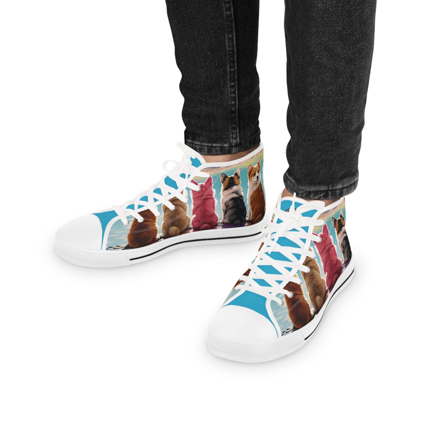 Corgi Lake - Men's High Top Sneakers