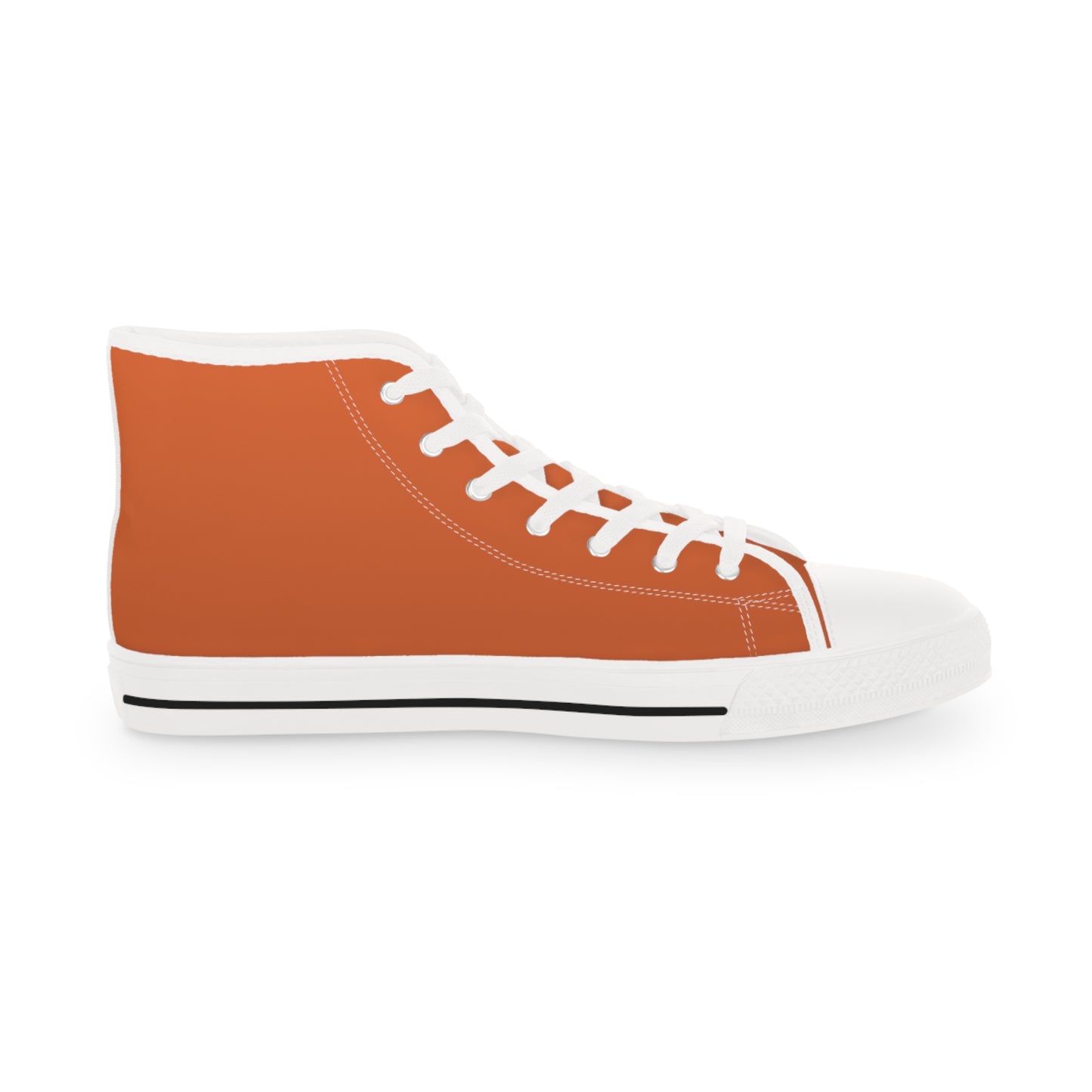 Prince Corgi Burnt Orange Men's High Top Casual Canvas Sneakers with Royal Artwork