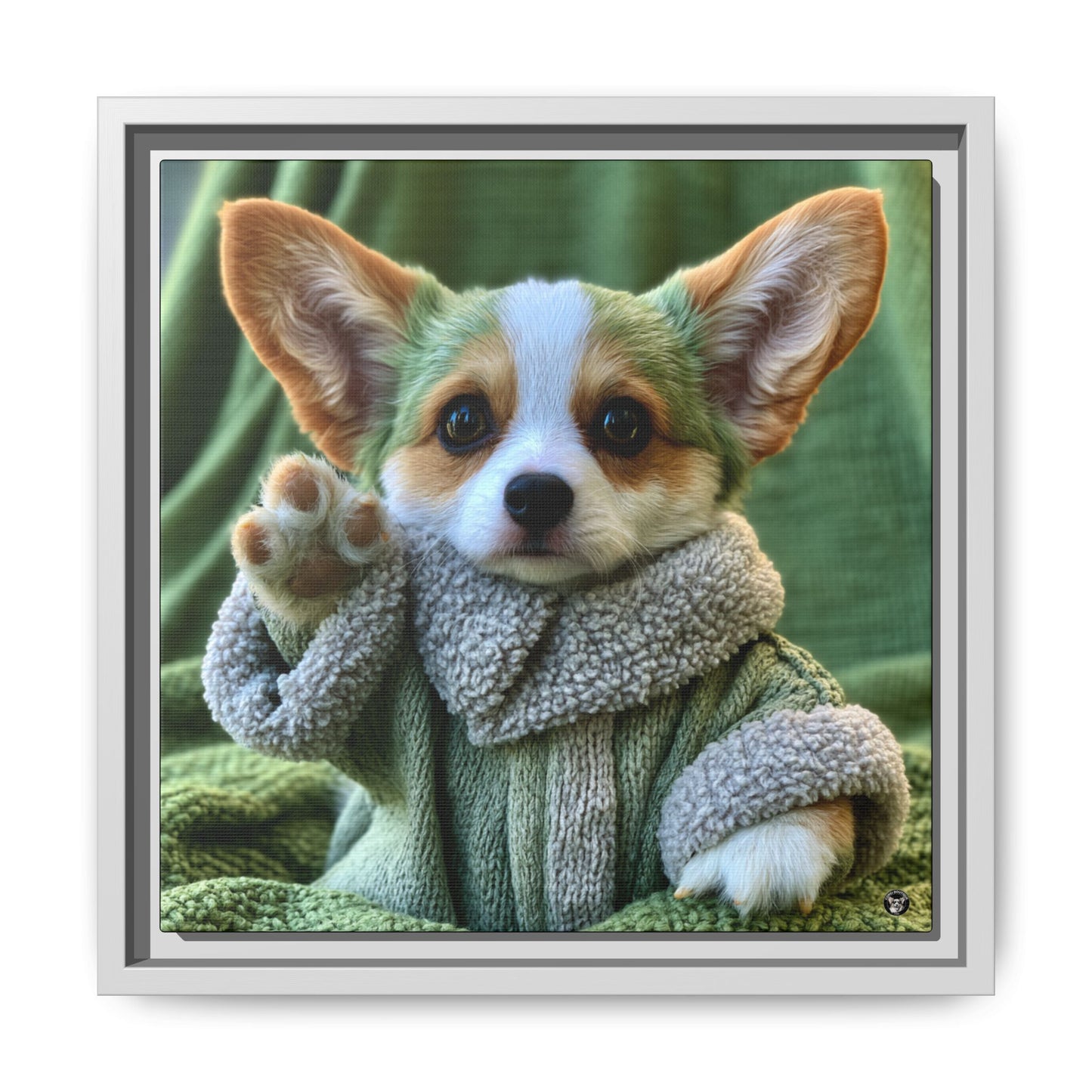 Grogu the Corgi on Canvas