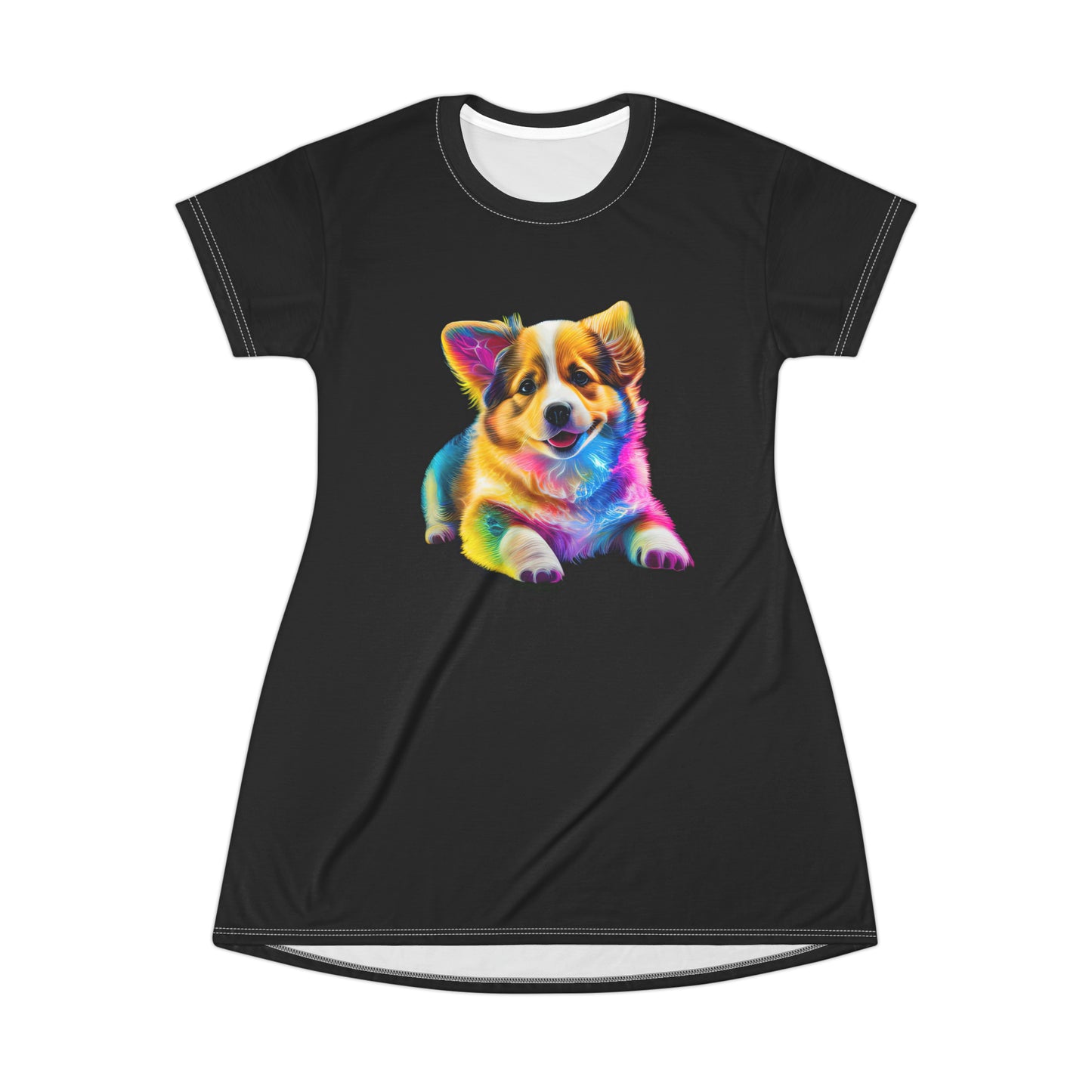 Colorful Corgi - T-Shirt Dress