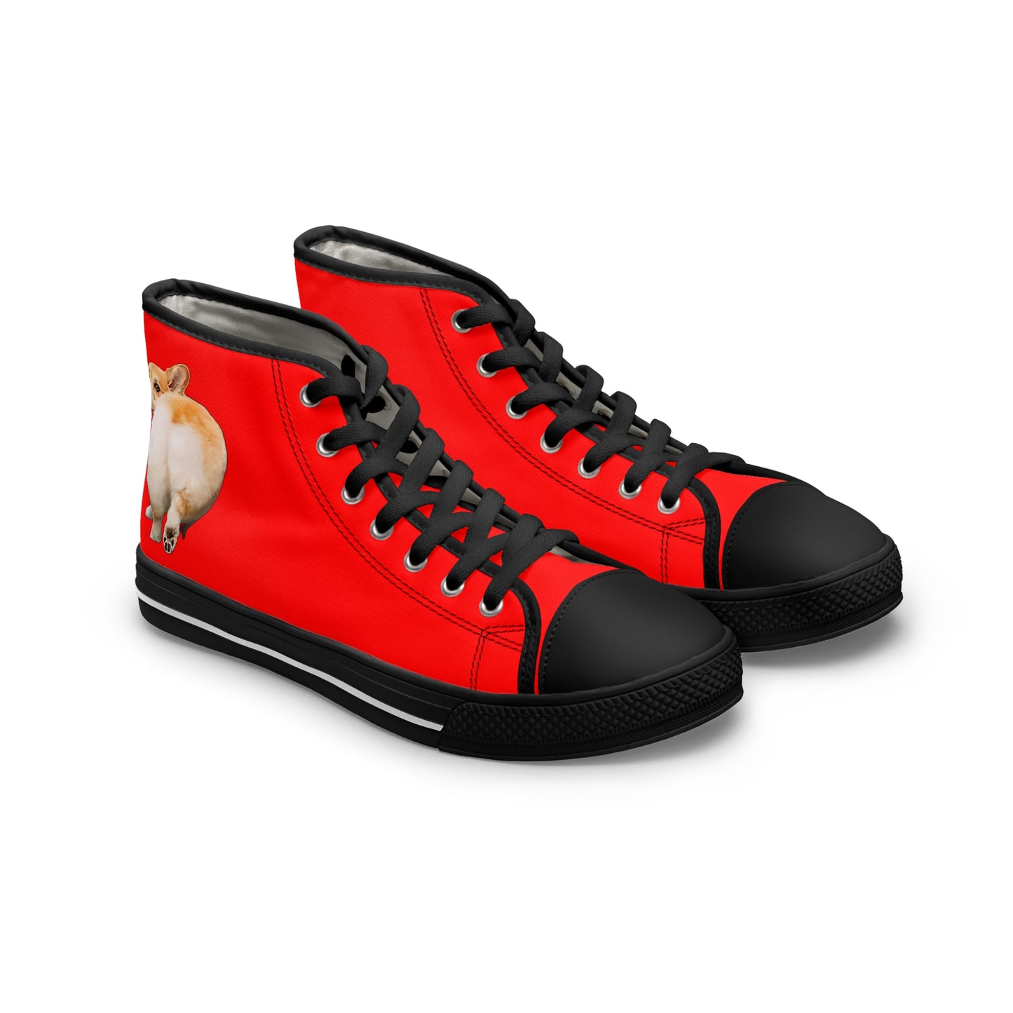 Baby Got Back Mid-Wiggle Women's High Top Casual Red Canvas Sneakers