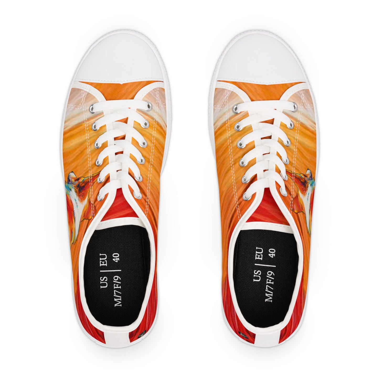 Peekaboo Corgi Vibrant Artistic Women's Low Top Casual Canvas Sneakers
