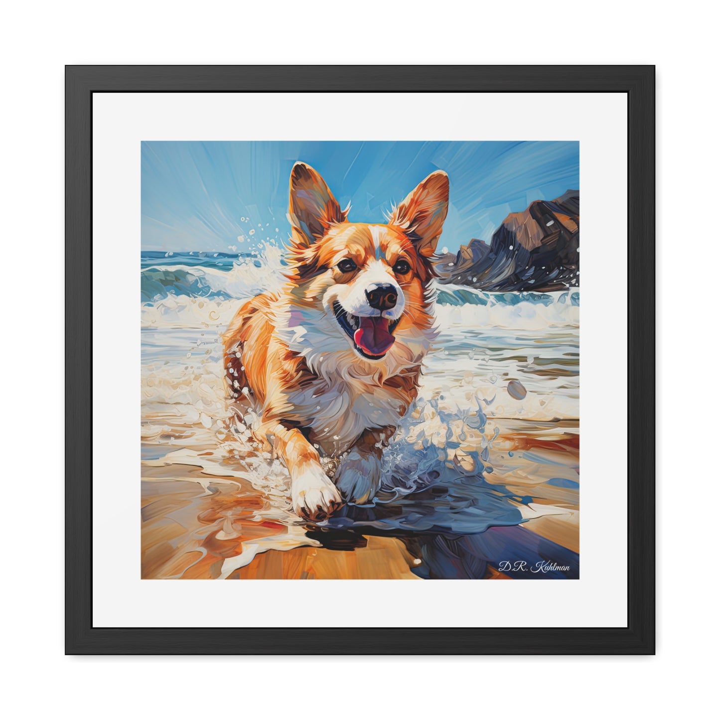 Impression encadrée Corgi côtier