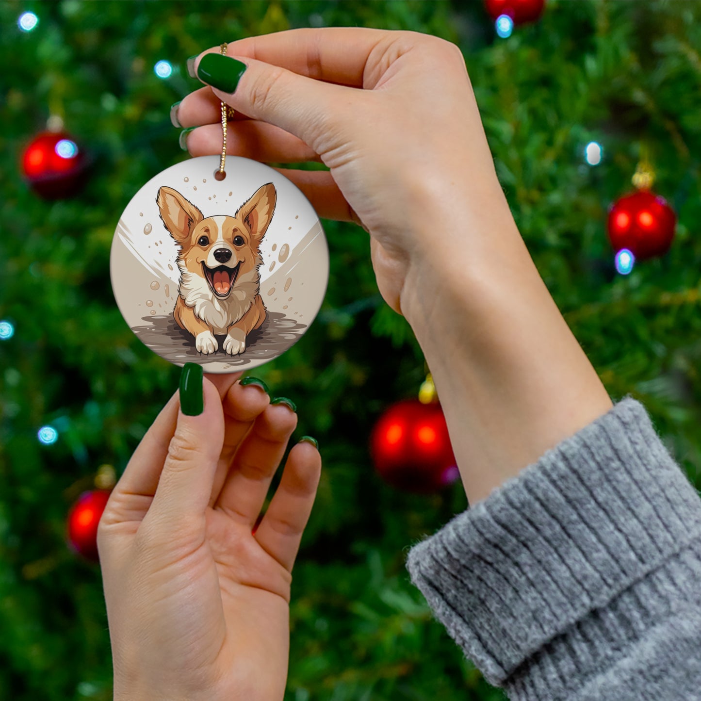 Corgi Cuteness - Ceramic Ornament