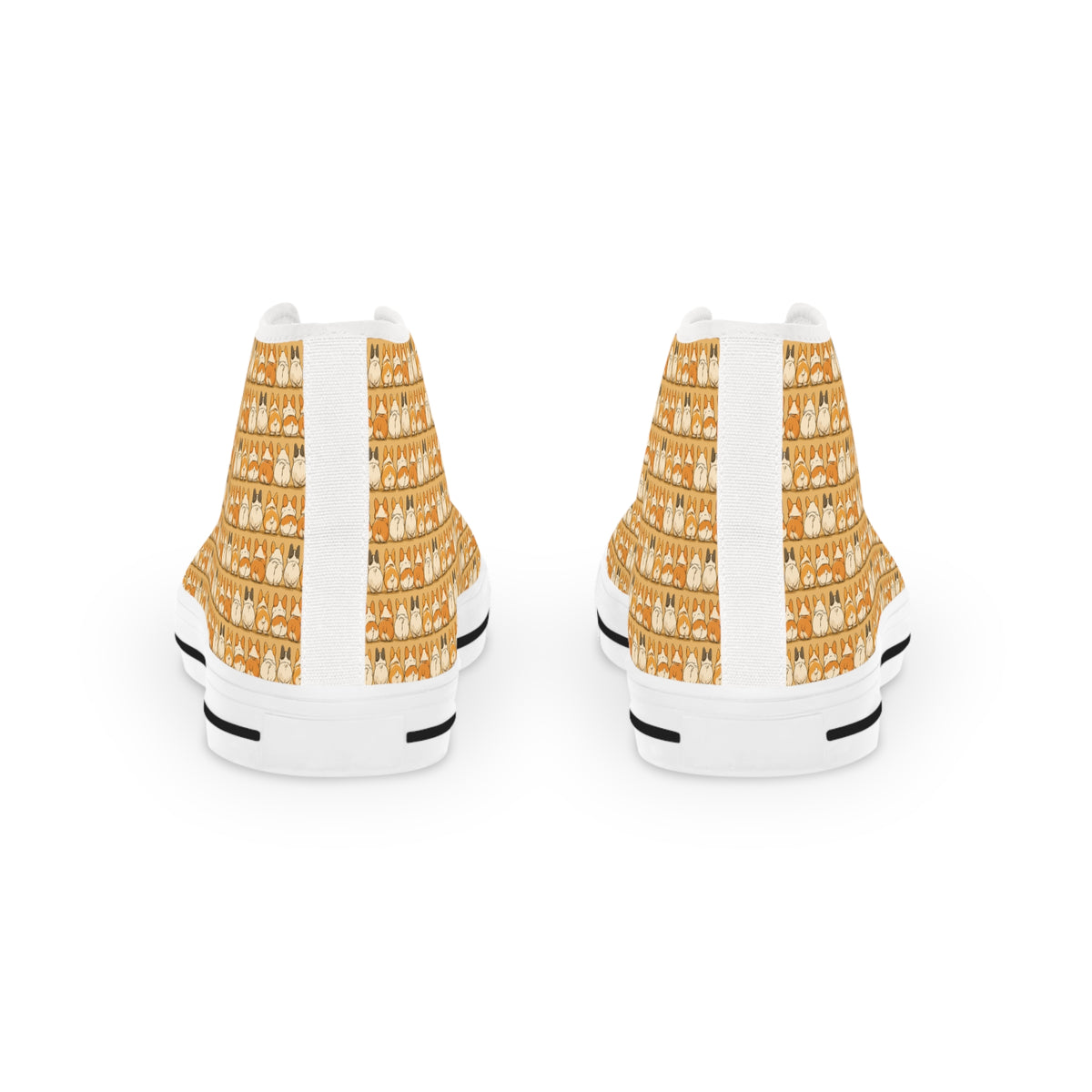 The Bottom Line Men's High-Top Sneakers - Corgi Fanny Formation on Toasted Amber Canvas