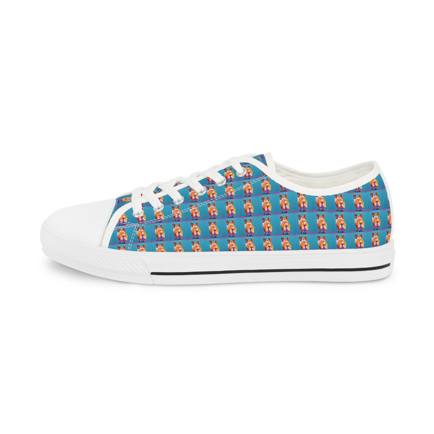 Corgi Butt Mosaic Pattern Men's Low Top Casual Canvas Sneakers