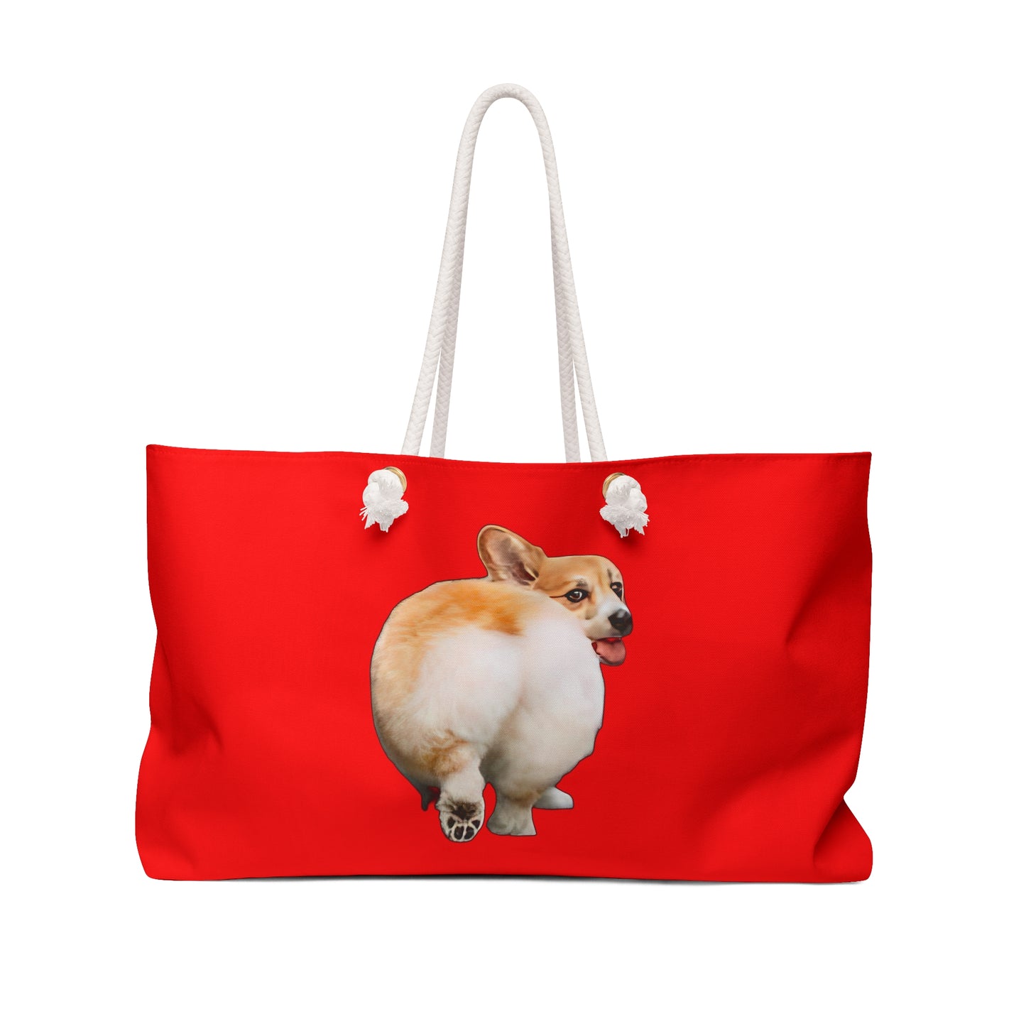 Baby Got Back Corgi Weekender Beach Bag – Cute Red Travel Tote