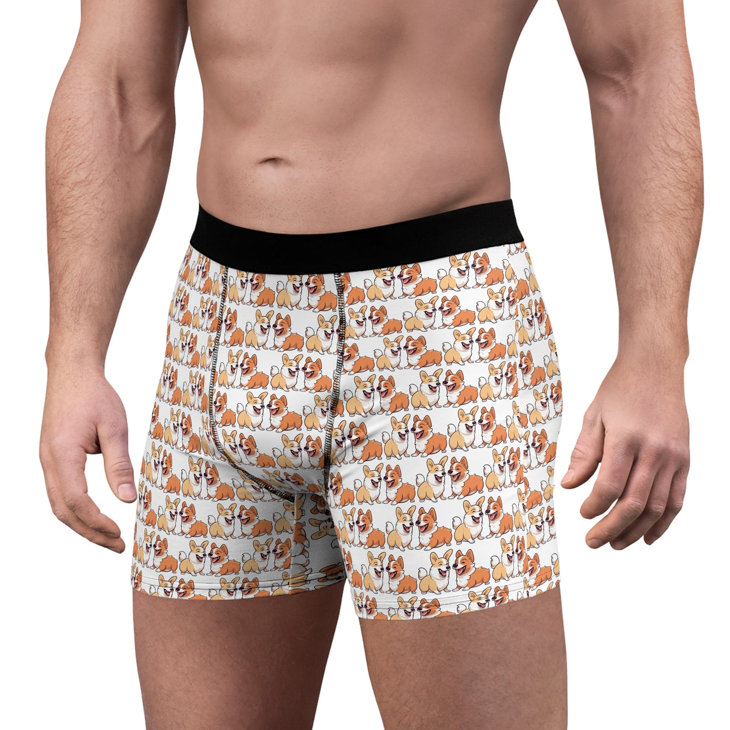 Corgi Couple Mosaic Boxer Briefs