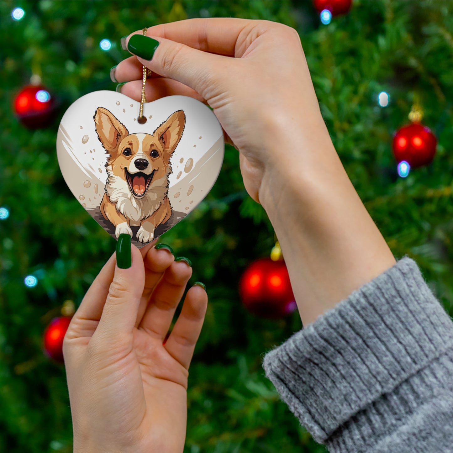 Corgi Cuteness - Ceramic Ornament