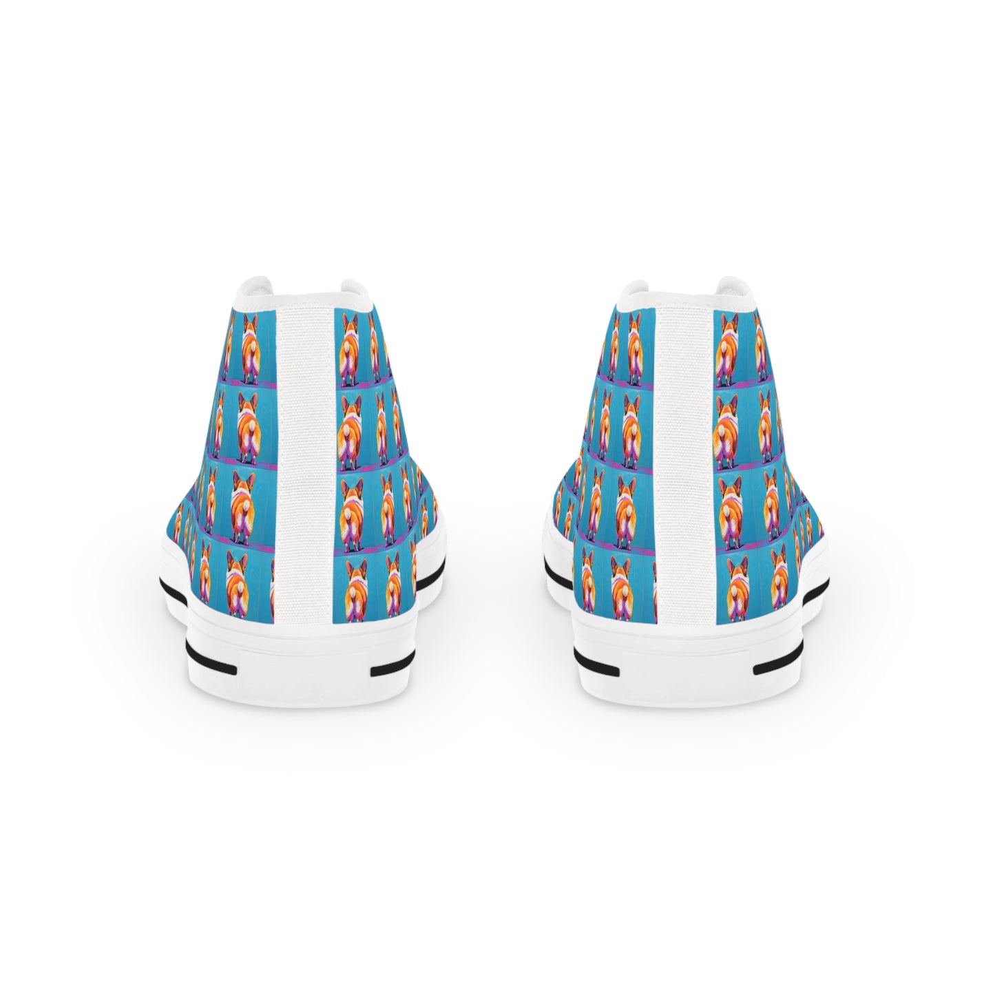 Corgi Butt Mosaic Pattern Men's High Top Casual Canvas Sneakers