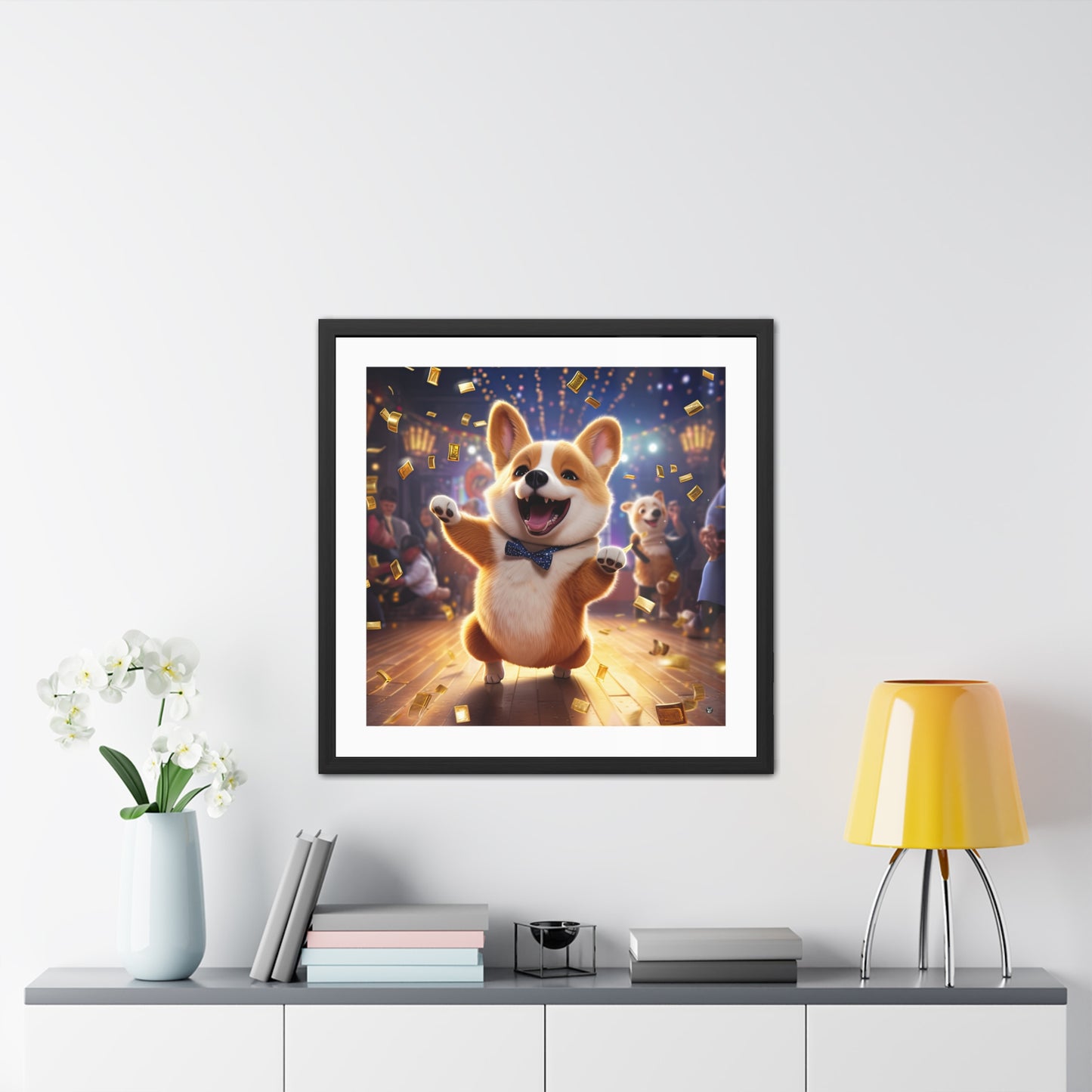 Boogaloo Corgi - Framed Print