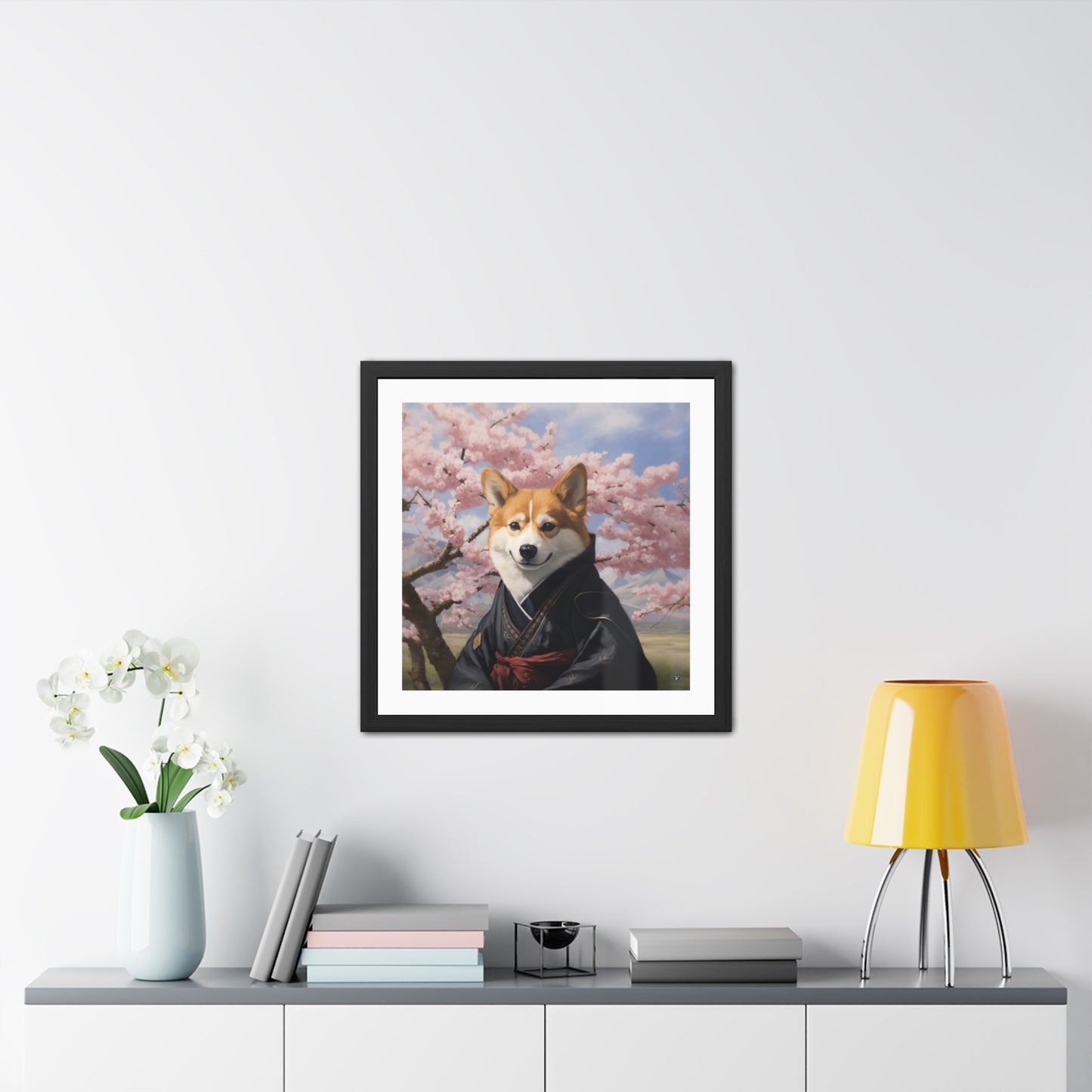 Impression encadrée Corgi ninja