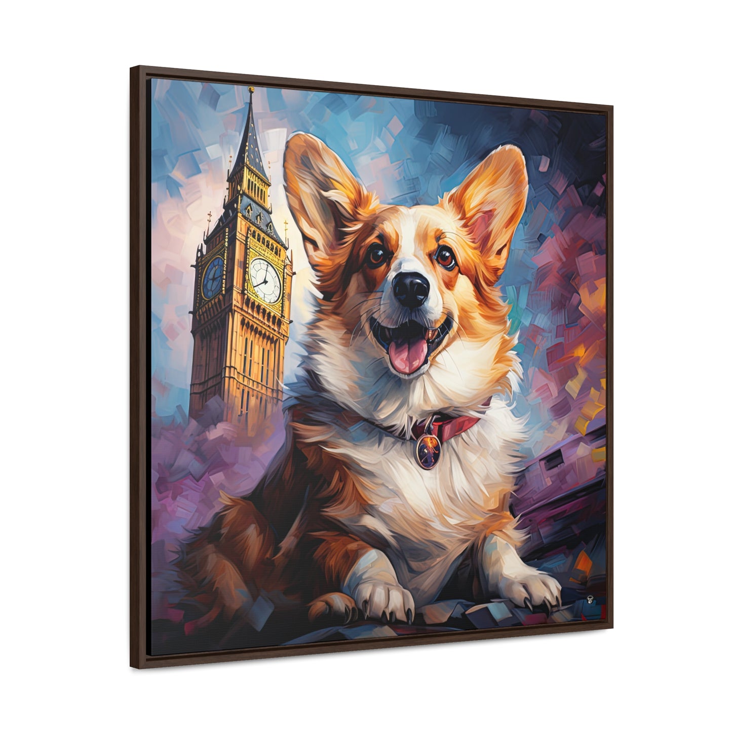 Corgi and Ben - Framed on Canvas