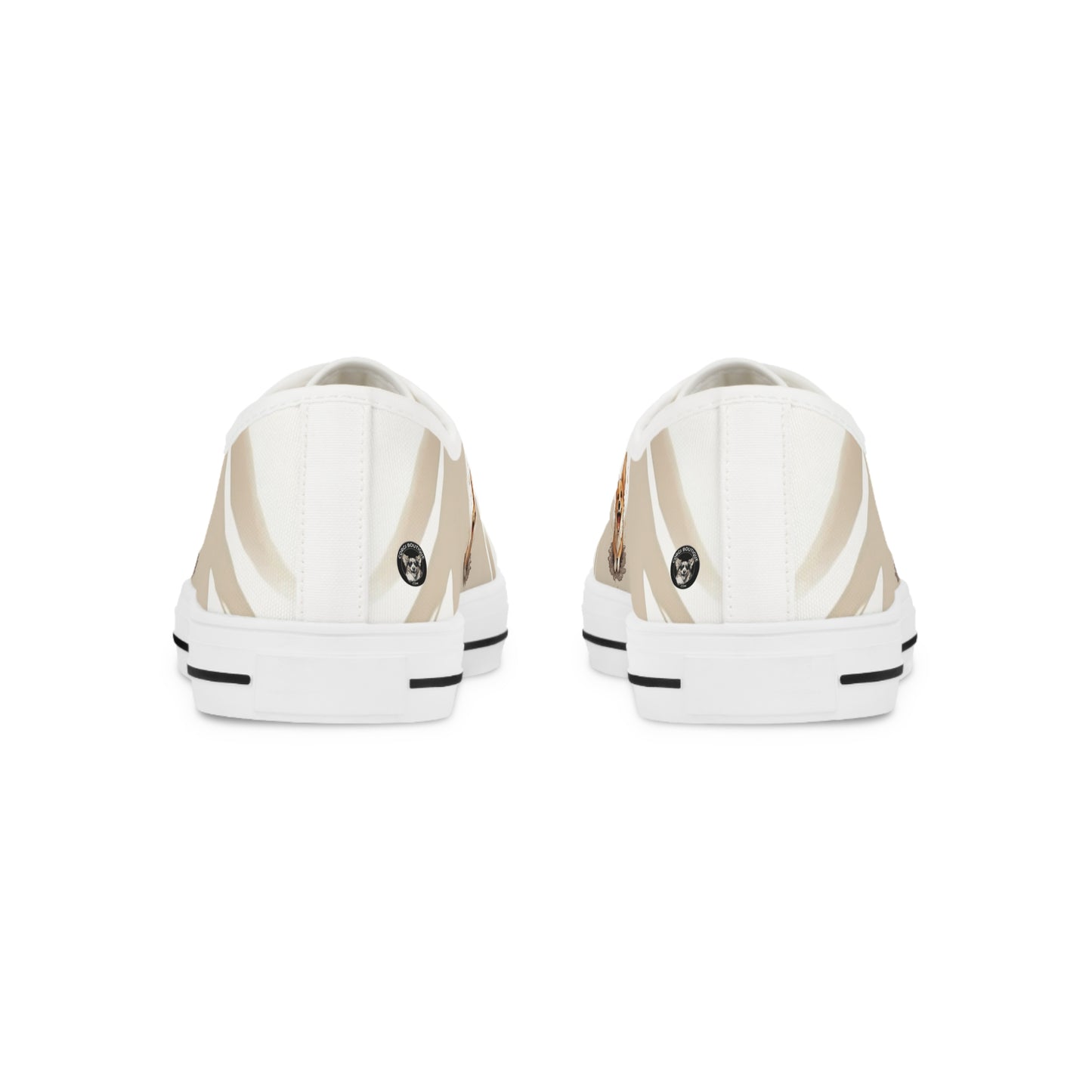 Corgi Cuteness Anime Portrait Men's Low Top Casual Beige Canvas Sneakers