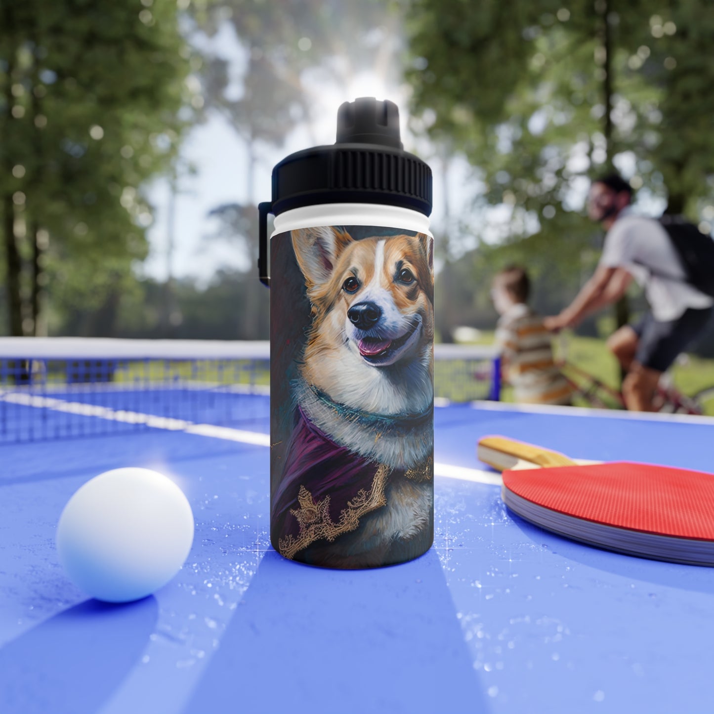 Corgi Royalty - Water Bottle with Sport Lid