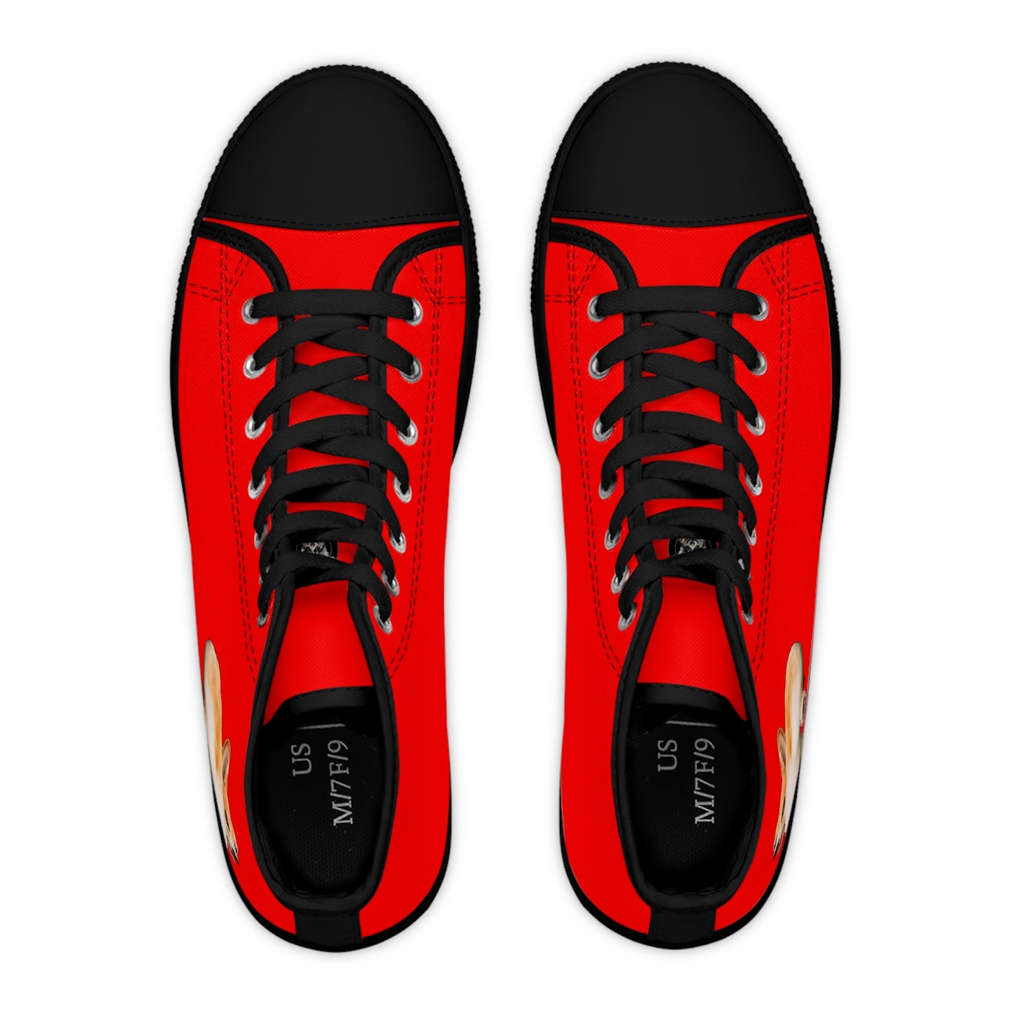 Baby Got Back Mid-Wiggle Women's High Top Casual Red Canvas Sneakers