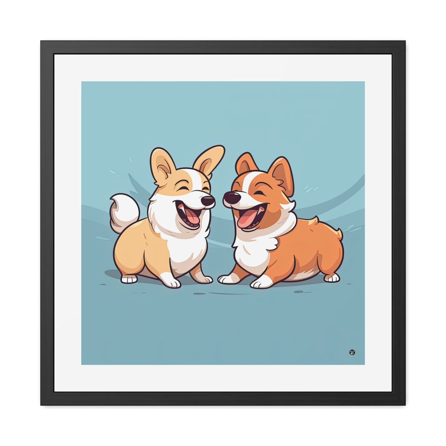 Impression encadrée "Couple de Corgis"