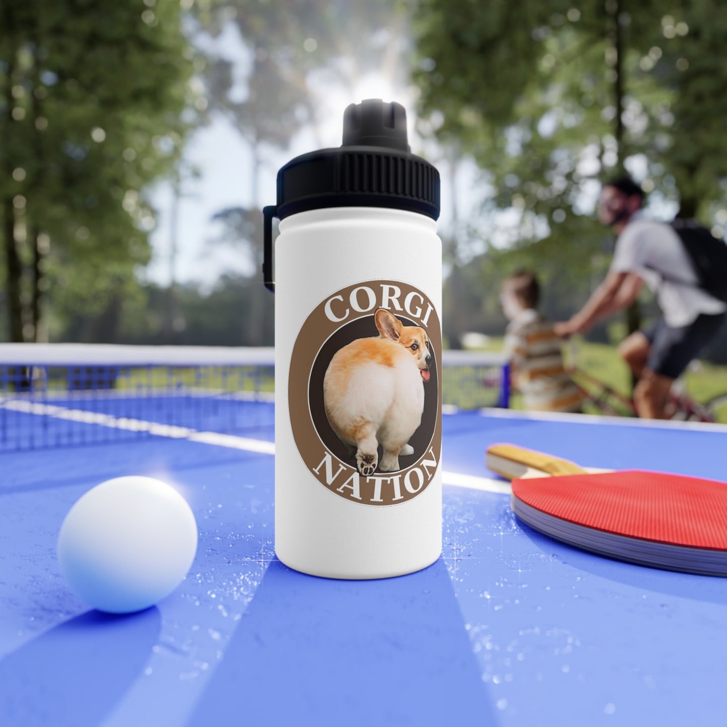 Corgi Nation - Water Bottle with Sport Lid
