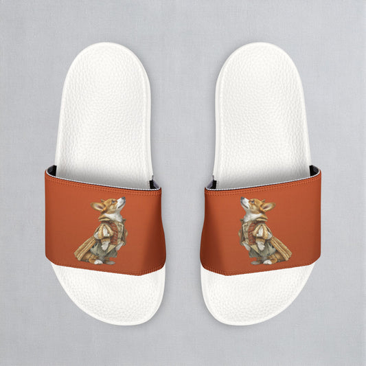 Prince Corgi Burnt Orange Men's Slide Sandals - Casual Pool & Beach Slides