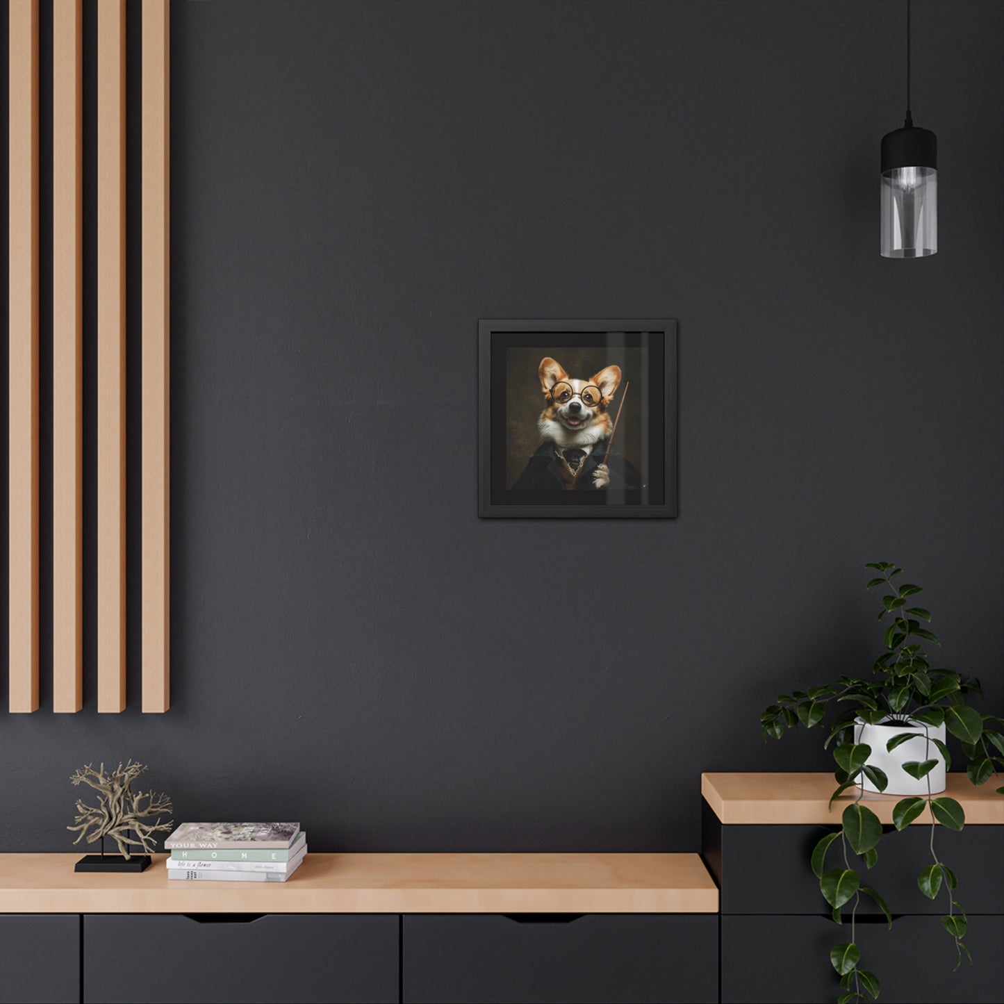 Corgi Potter Framed Print