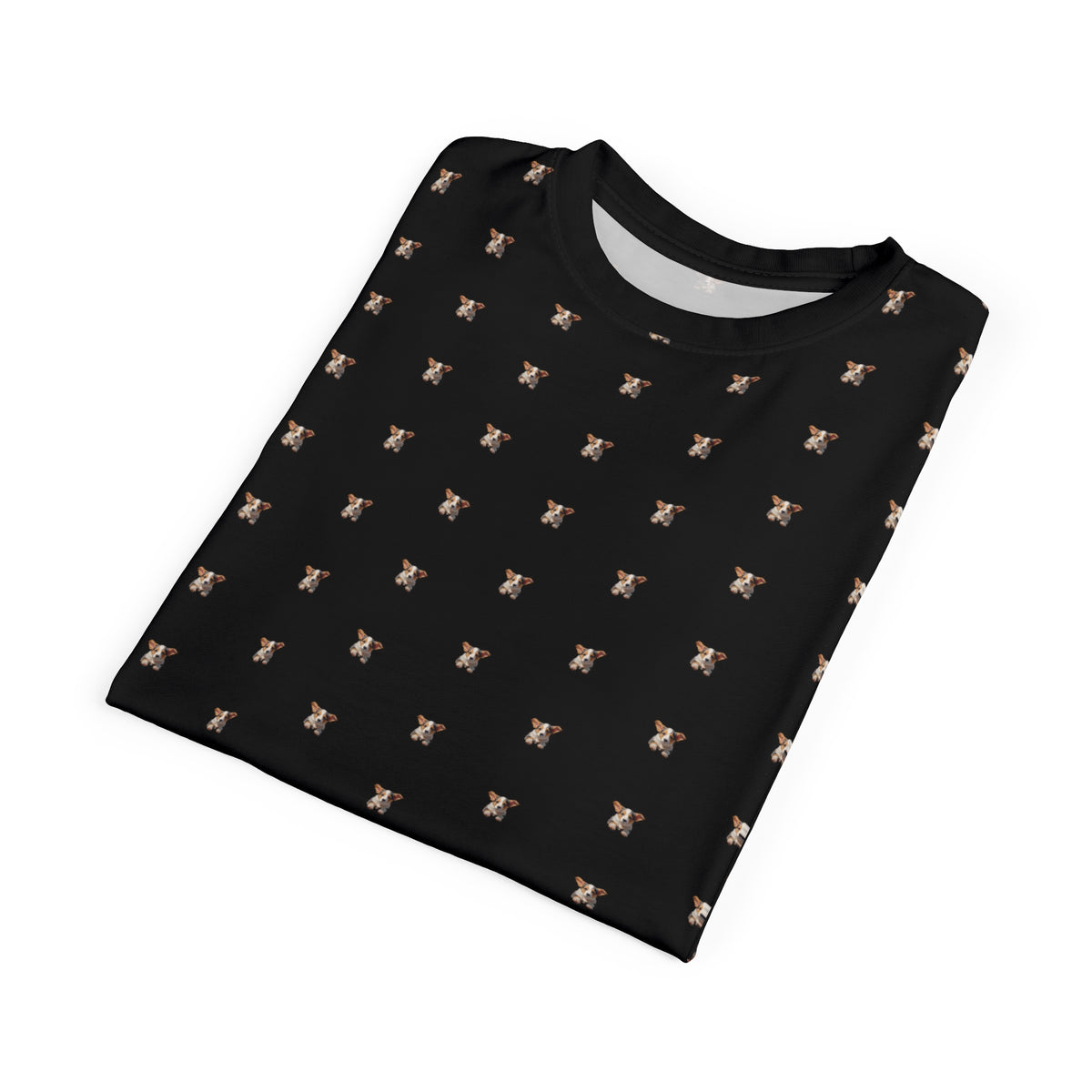 Pupper Pepper Unisex Bold Designer Tee - Corgi Pup Pep on Phantom Black