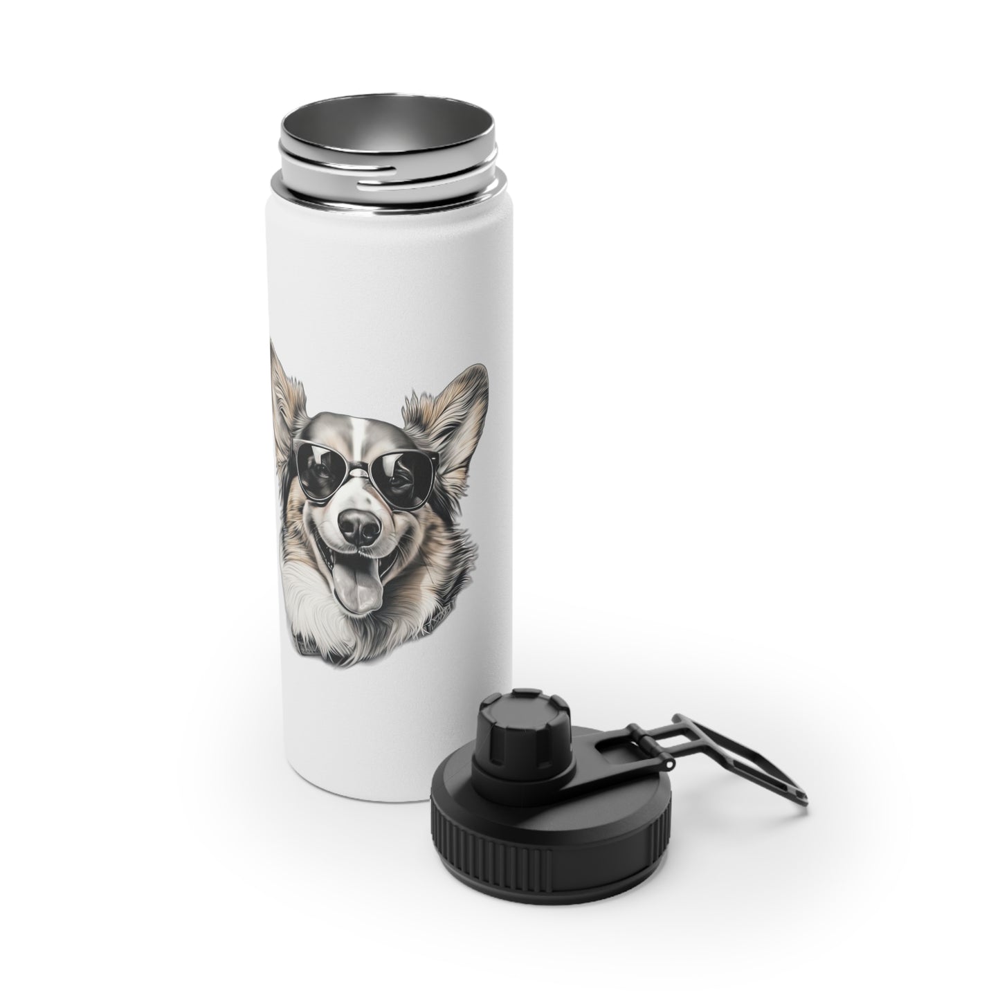 Corgi Cool - Water Bottle with Sport Lid
