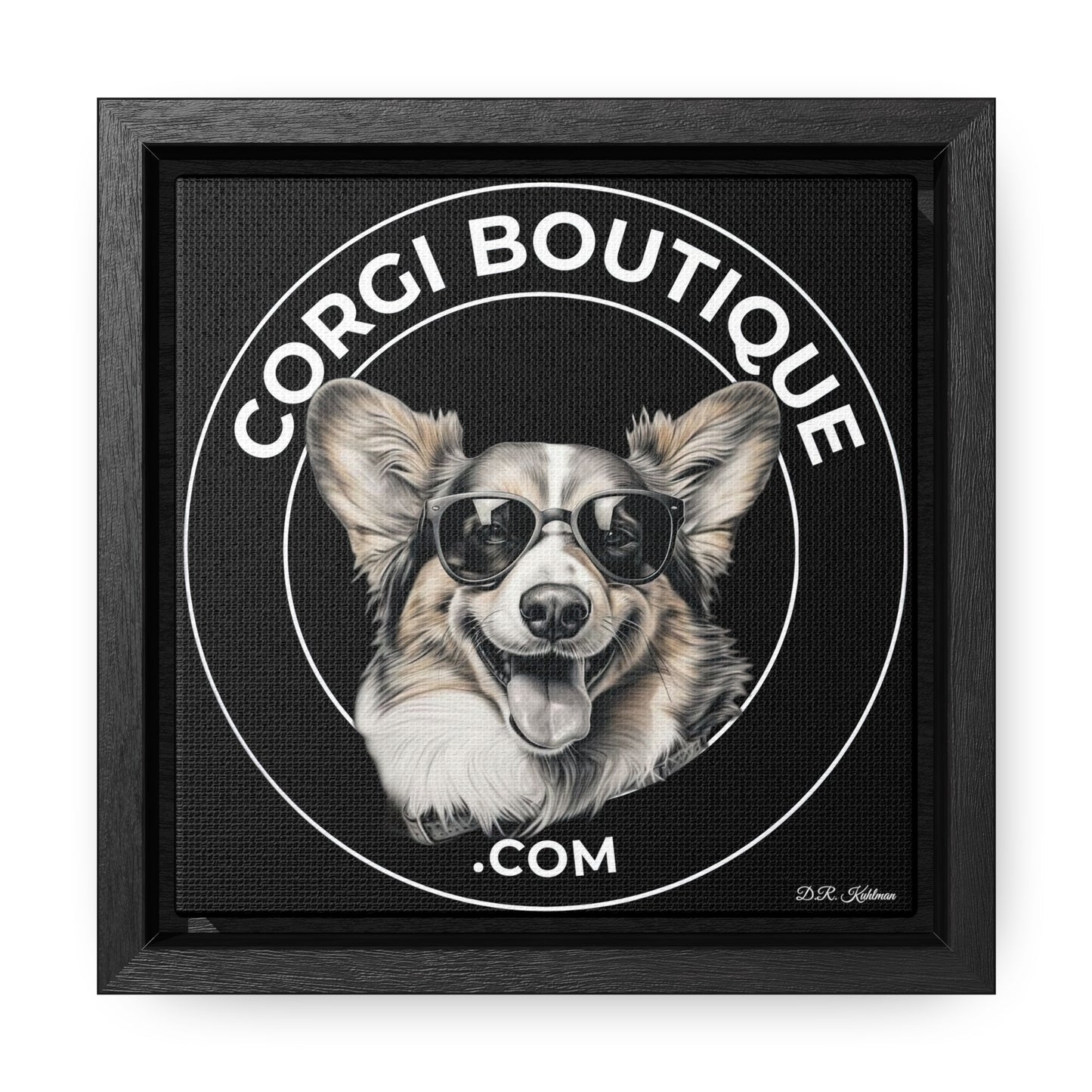 Corgi Boutique - Framed on Canvas