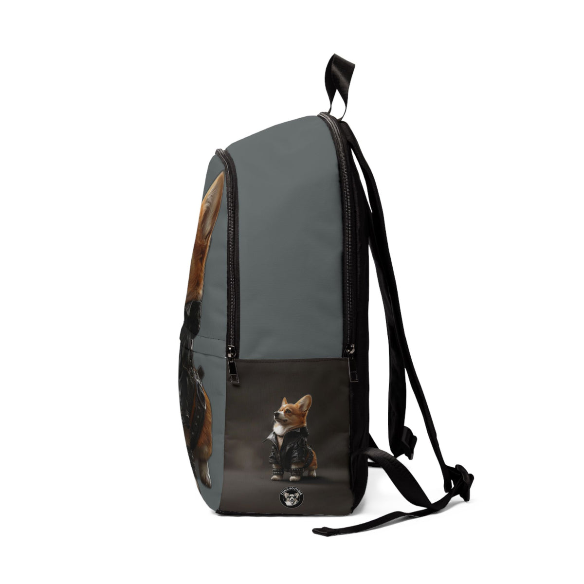 Leader of the Pack Corgi Backpack — Gray Corgi Rucksack