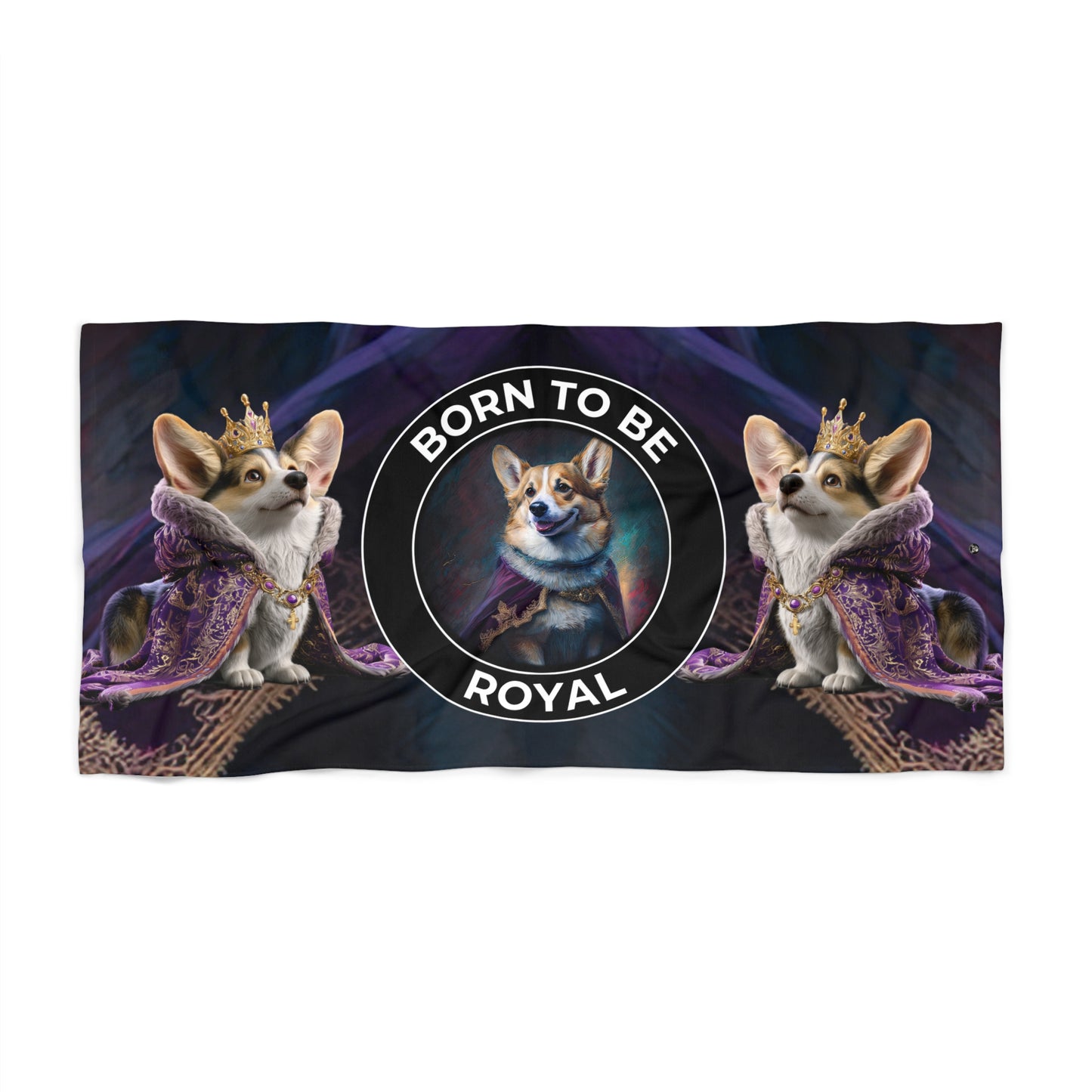 Serviette de plage "Né pour être royal"
