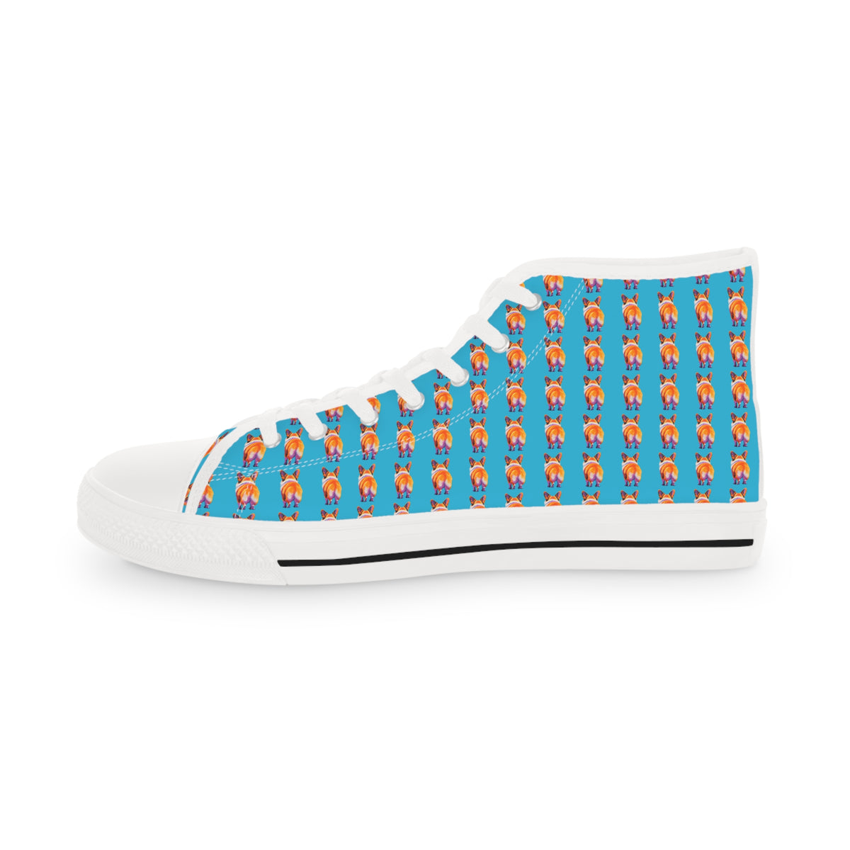 Corgi Butt Stripes Artistic Portrait Men's High Top Casual Canvas Sneakers