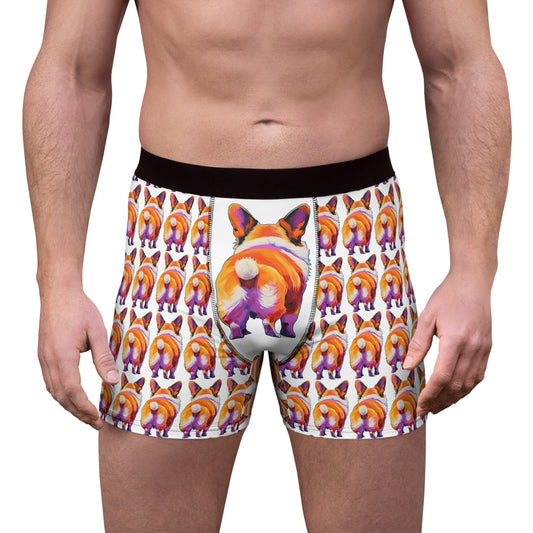 Corgi Butt Boxer Briefs in White