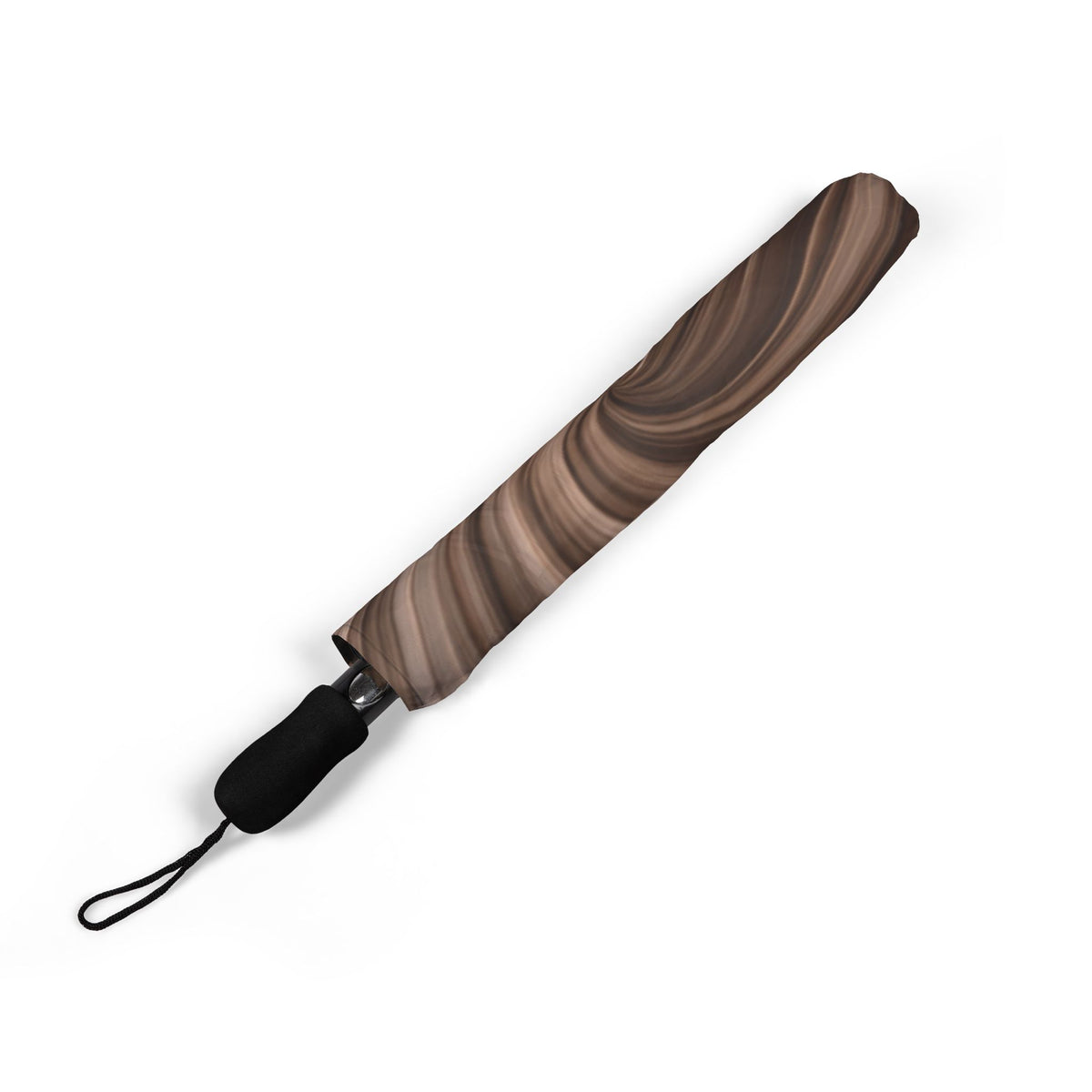 Butt What? Talk To The Butt Contemptuous Corgi Foldable Umbrella — Swirling Brown Compact Rain Shield