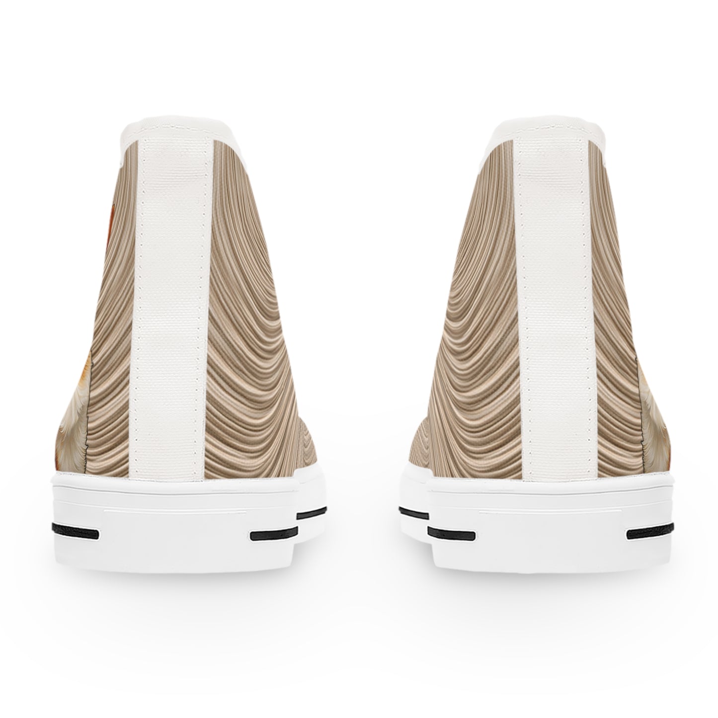 Pembroke Portrait Women's High Top Casual Swirling Tan Sneakers