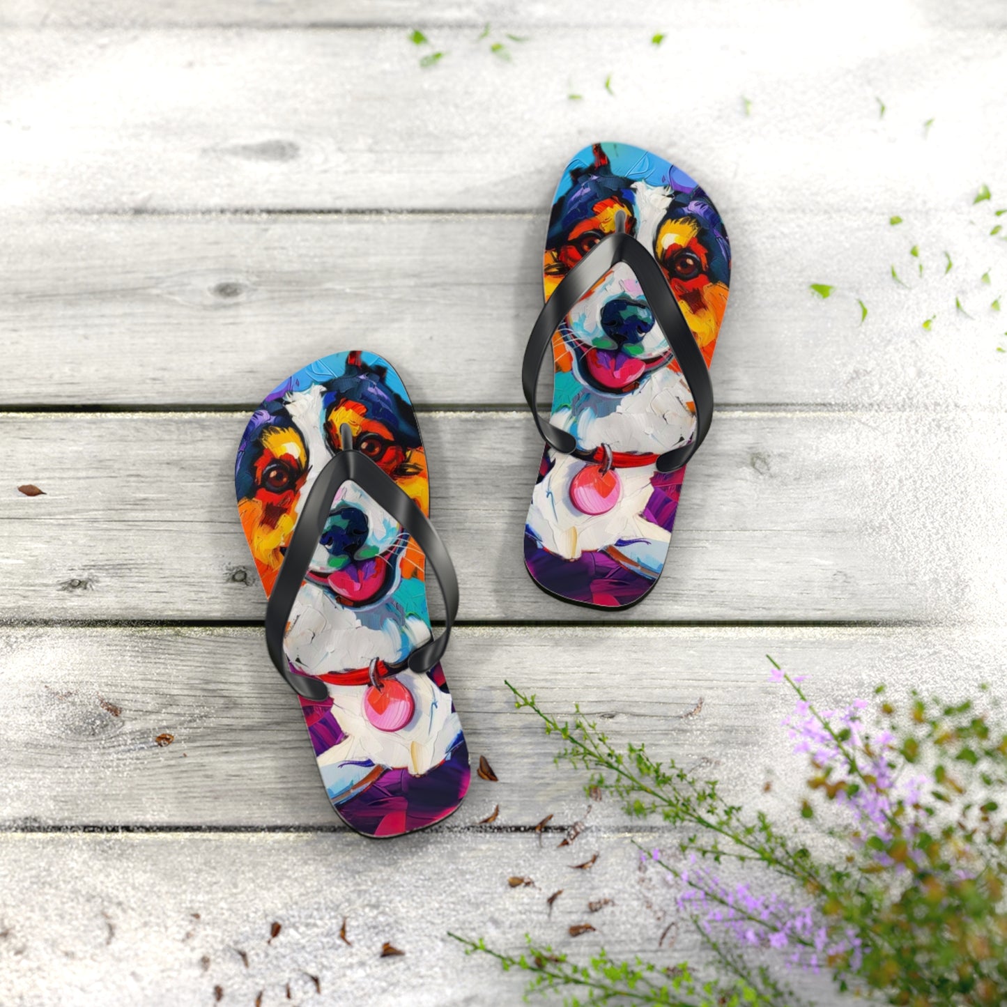 Color Me Corgi Flip-Flops