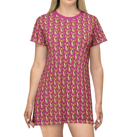 Corgi Cuteness Mosaic T-Dress