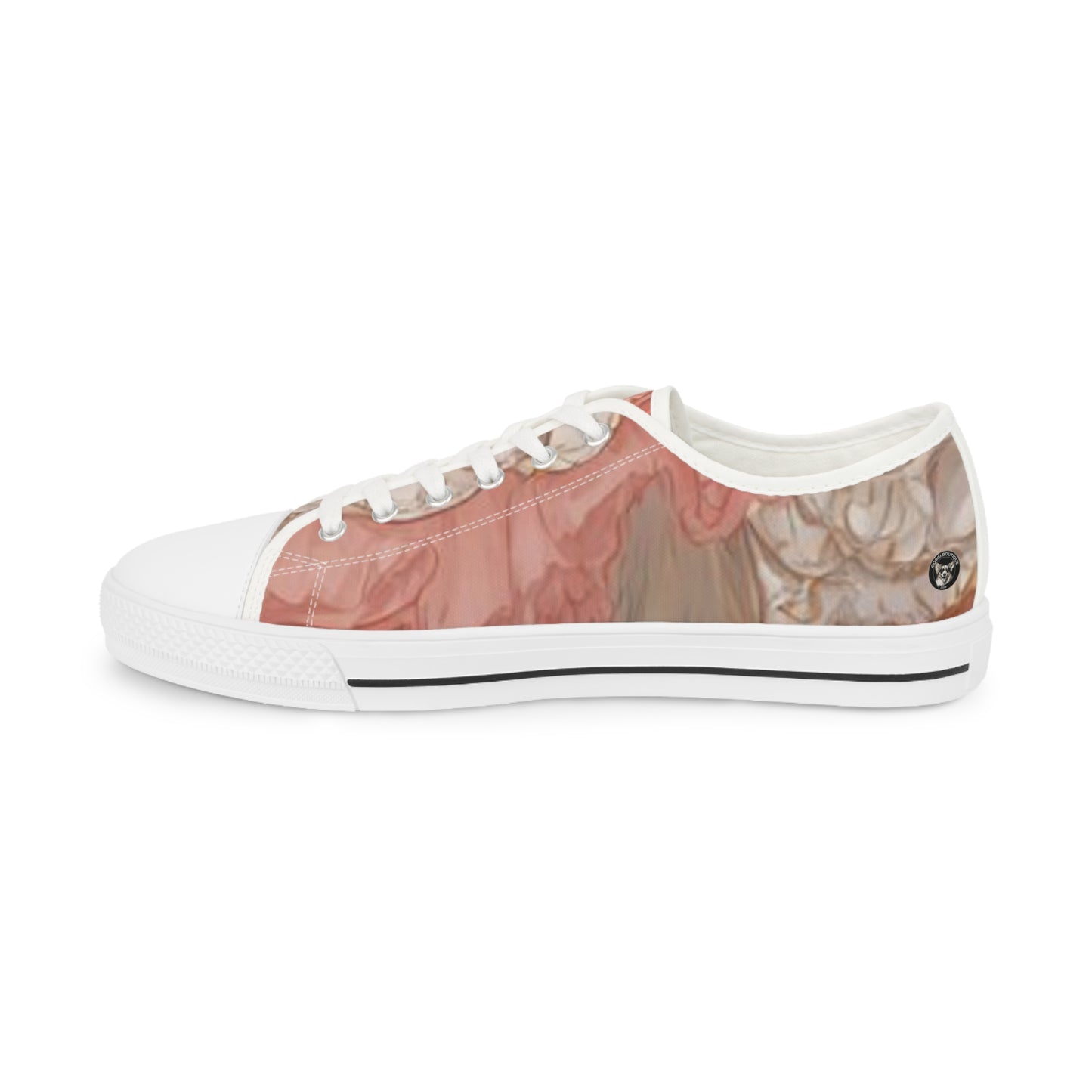 Princess Corgi Pink Rose Floral Men's Low-Top Casual Canvas Sneakers
