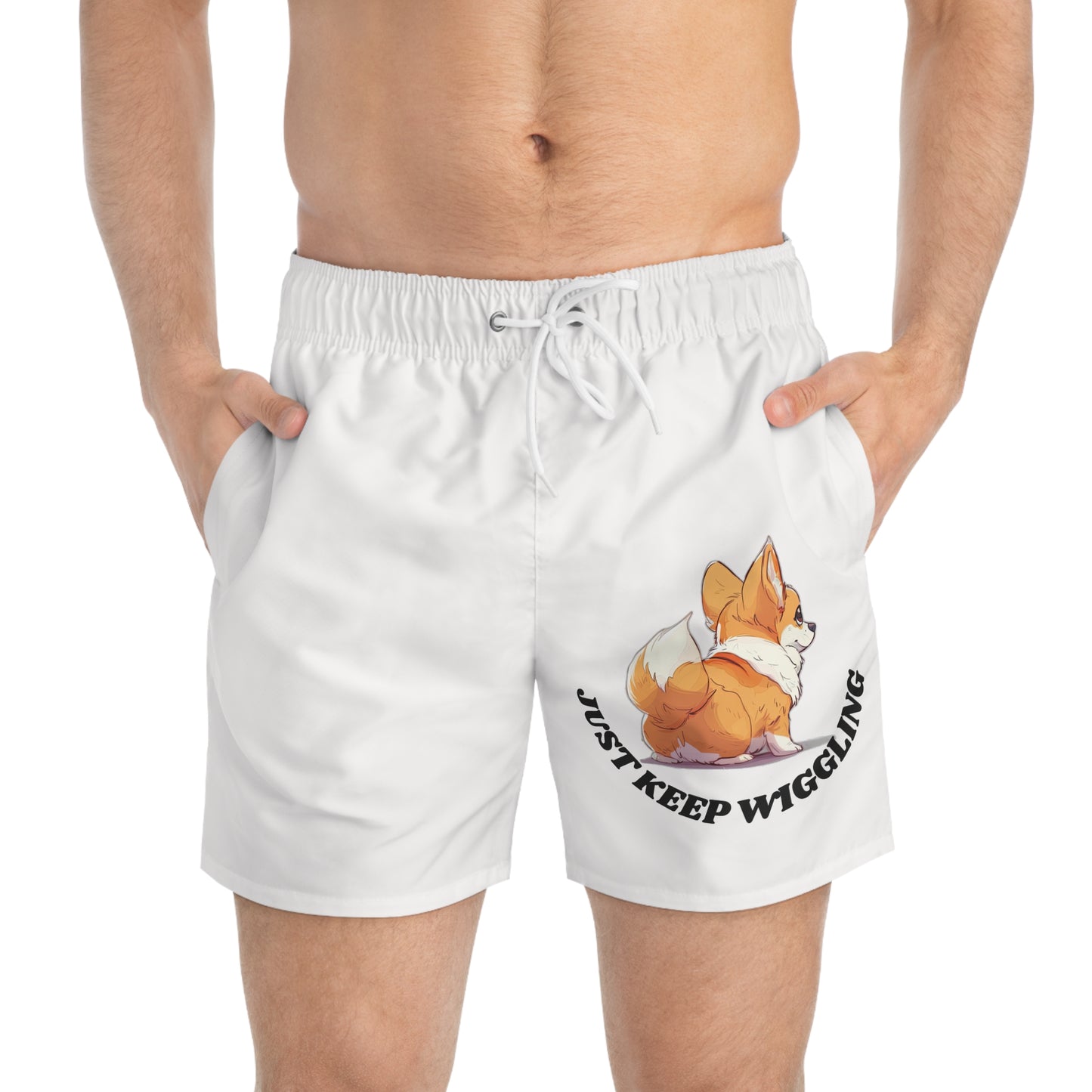 Just Keep Wiggling Swim Trunks